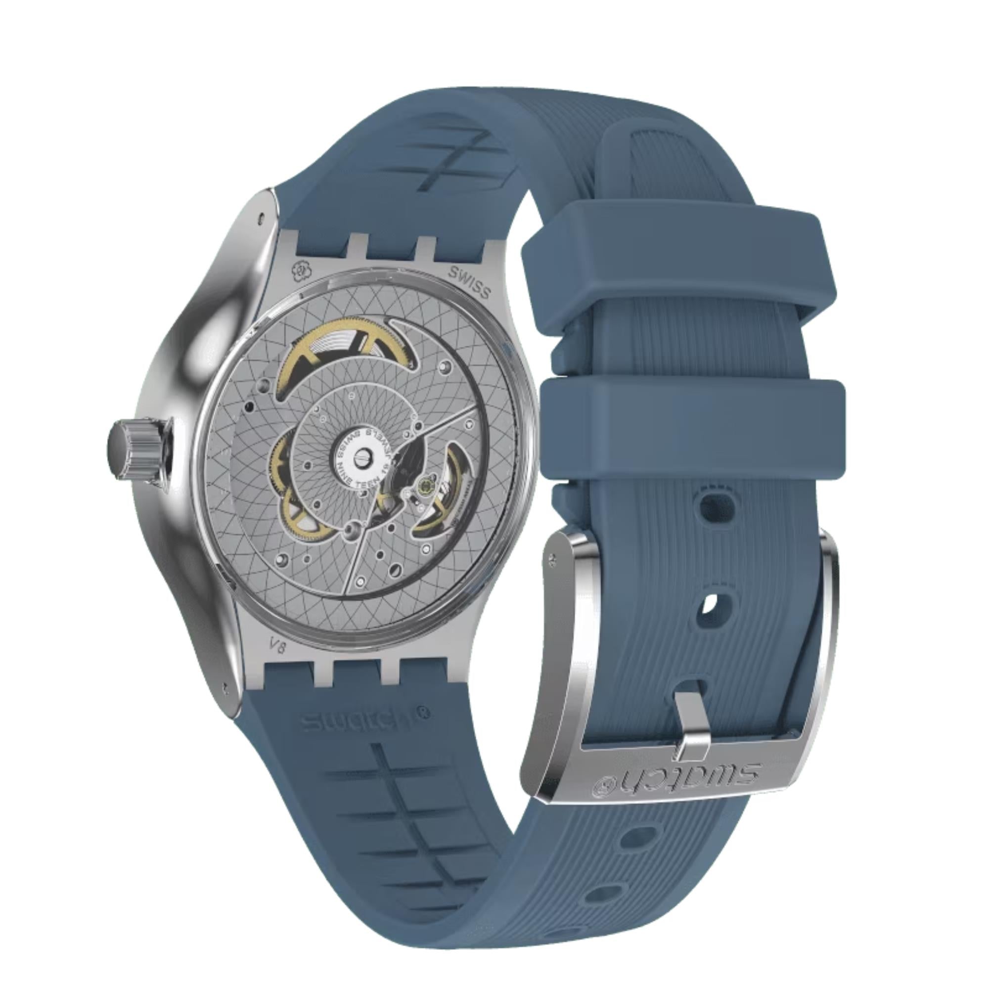 Bluerang Quartz Movement Blue Dial Rubber Bracelet Men's Watch YIS430