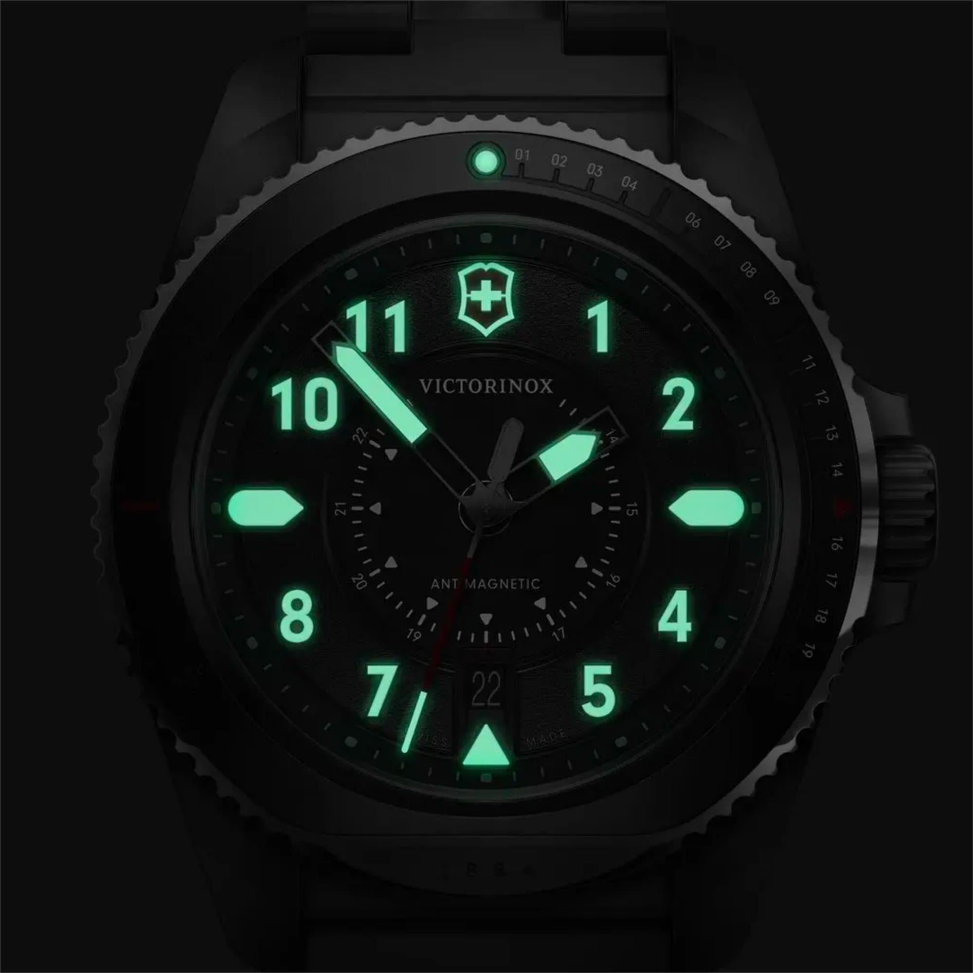 Victorinox Swiss Army Journey 1884 Black Dial Steel Strap Men's Watch 242009