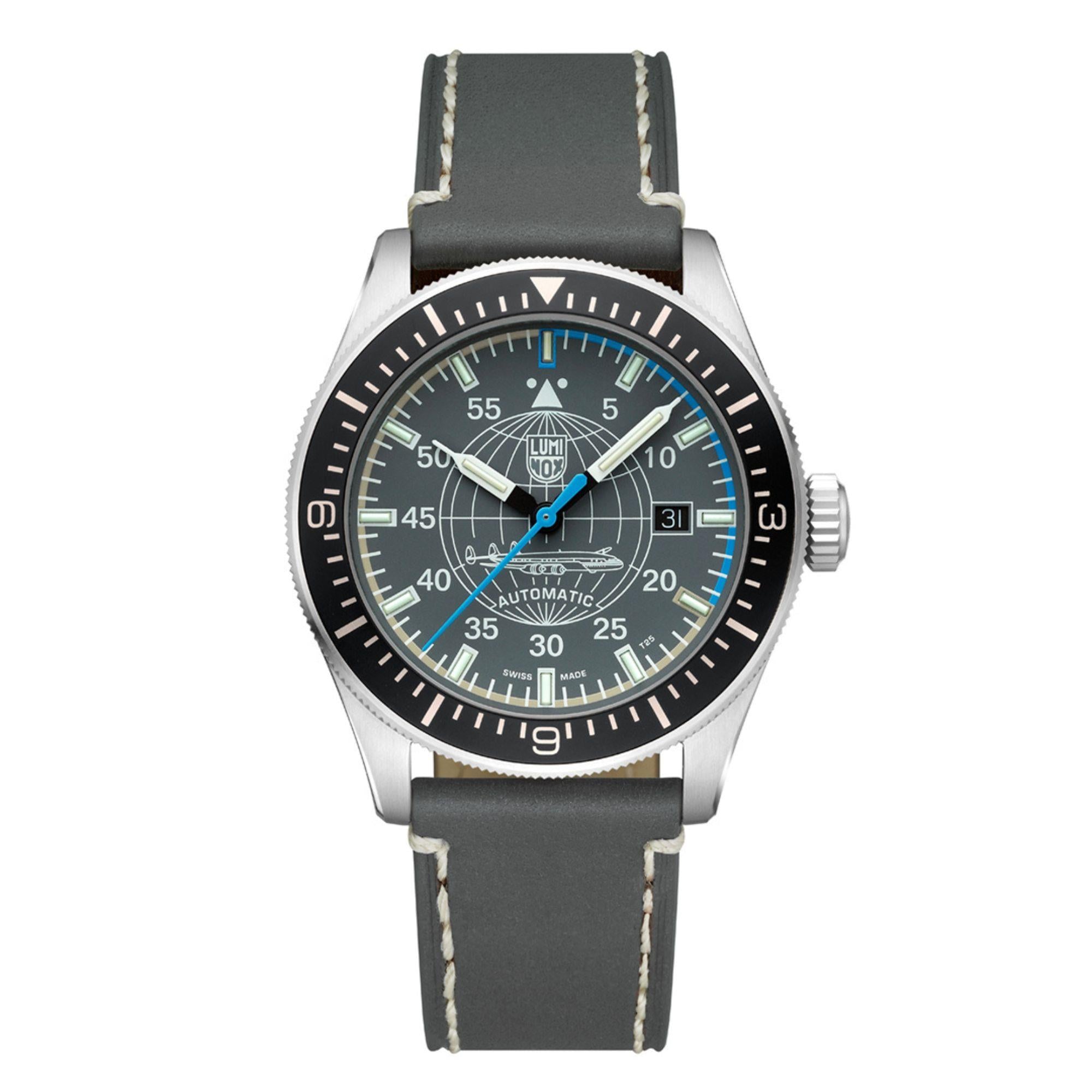 Luminox Air Automatic Constellation 9600 Series Grey Dial Leather Strap Men's Watch XA.9602