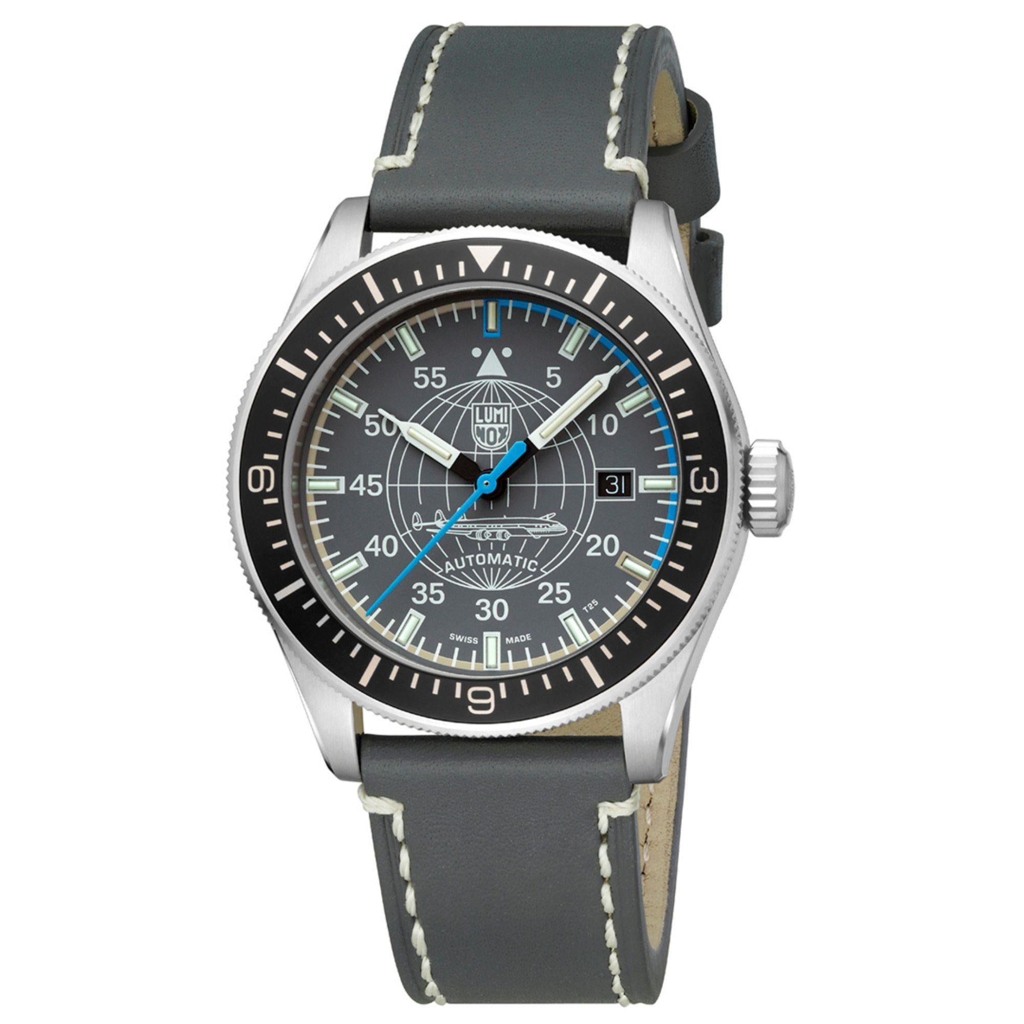 Luminox Air Automatic Constellation 9600 Series Grey Dial Leather Strap Men's Watch XA.9602