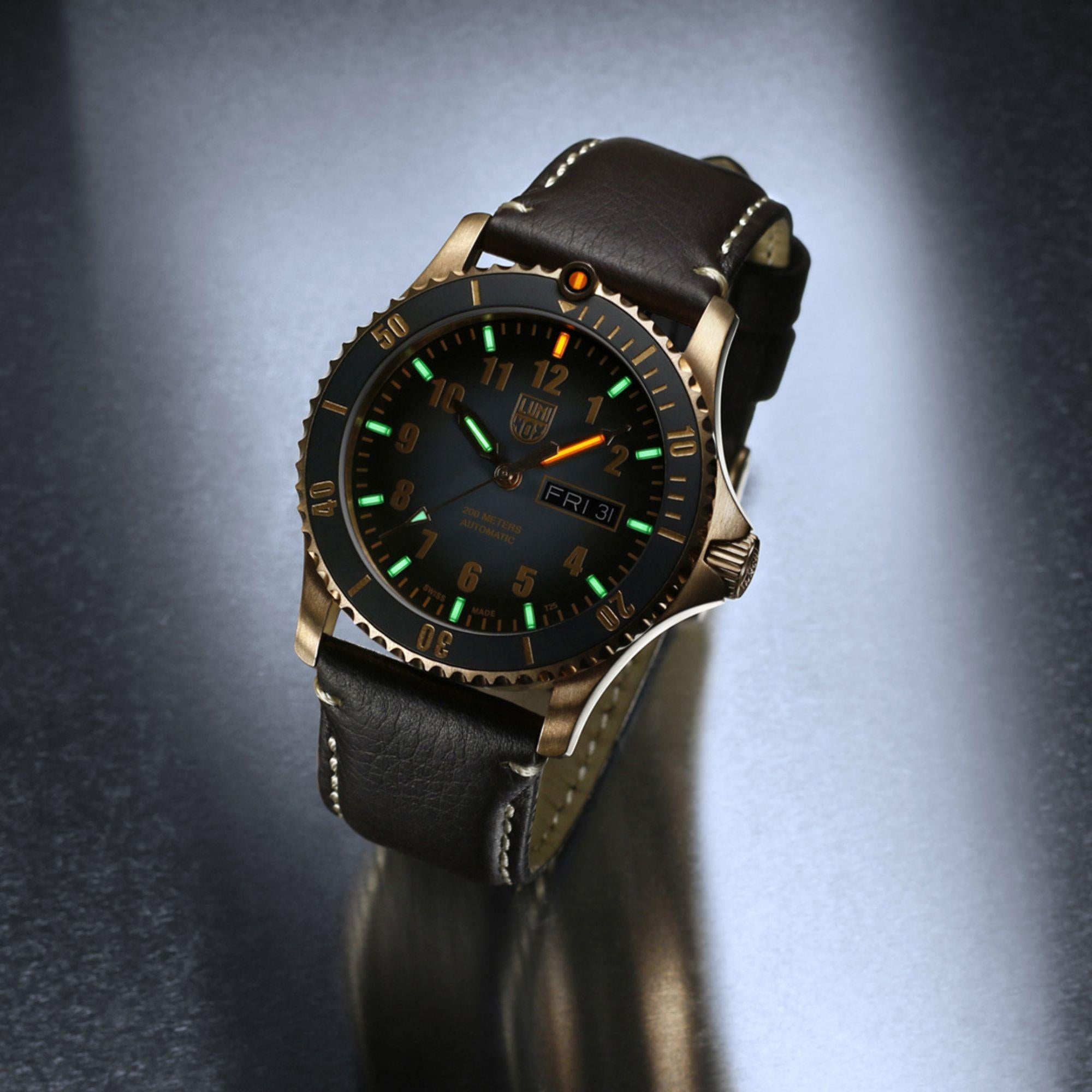 Luminox Sport Timer Black Dial Brown Leather Strap Limited Edition Men's Watch XS.0927