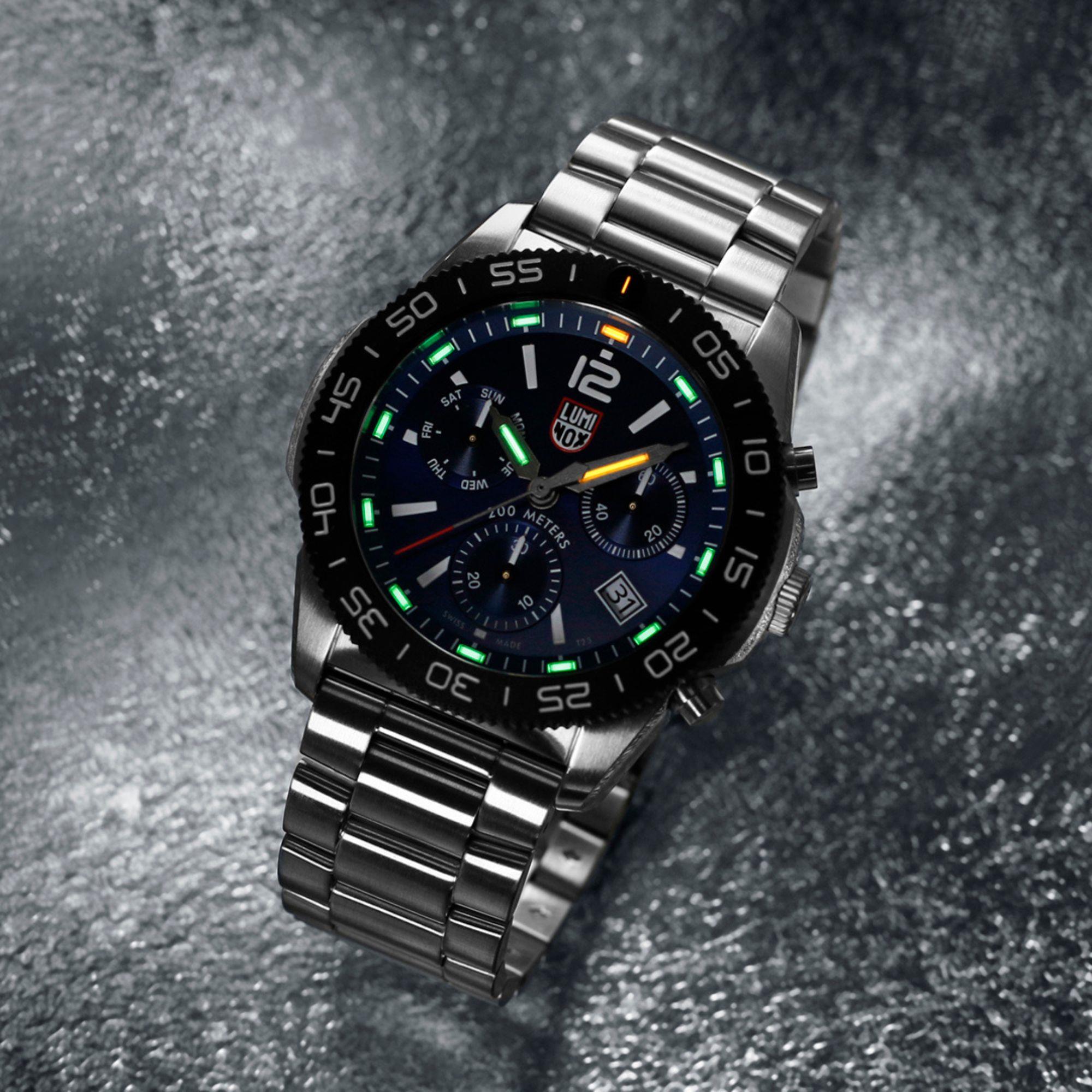 Luminox Pacific Diver Chronograph Blue Dial Steel Strap Men's Watch XS.3144