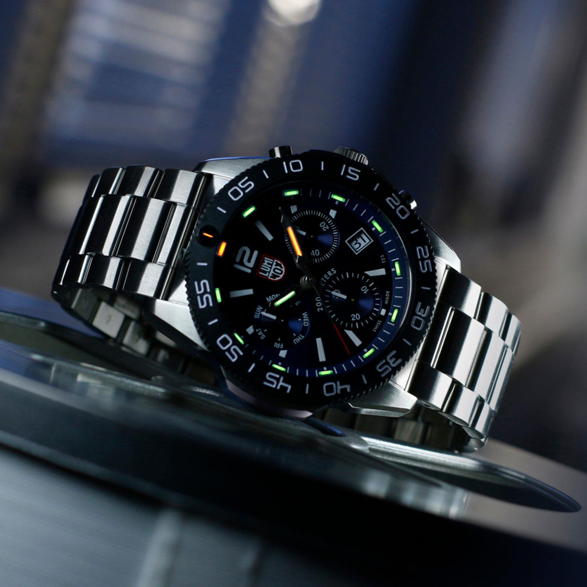 Luminox Pacific Diver Chronograph Blue Dial Steel Strap Men's Watch XS.3144