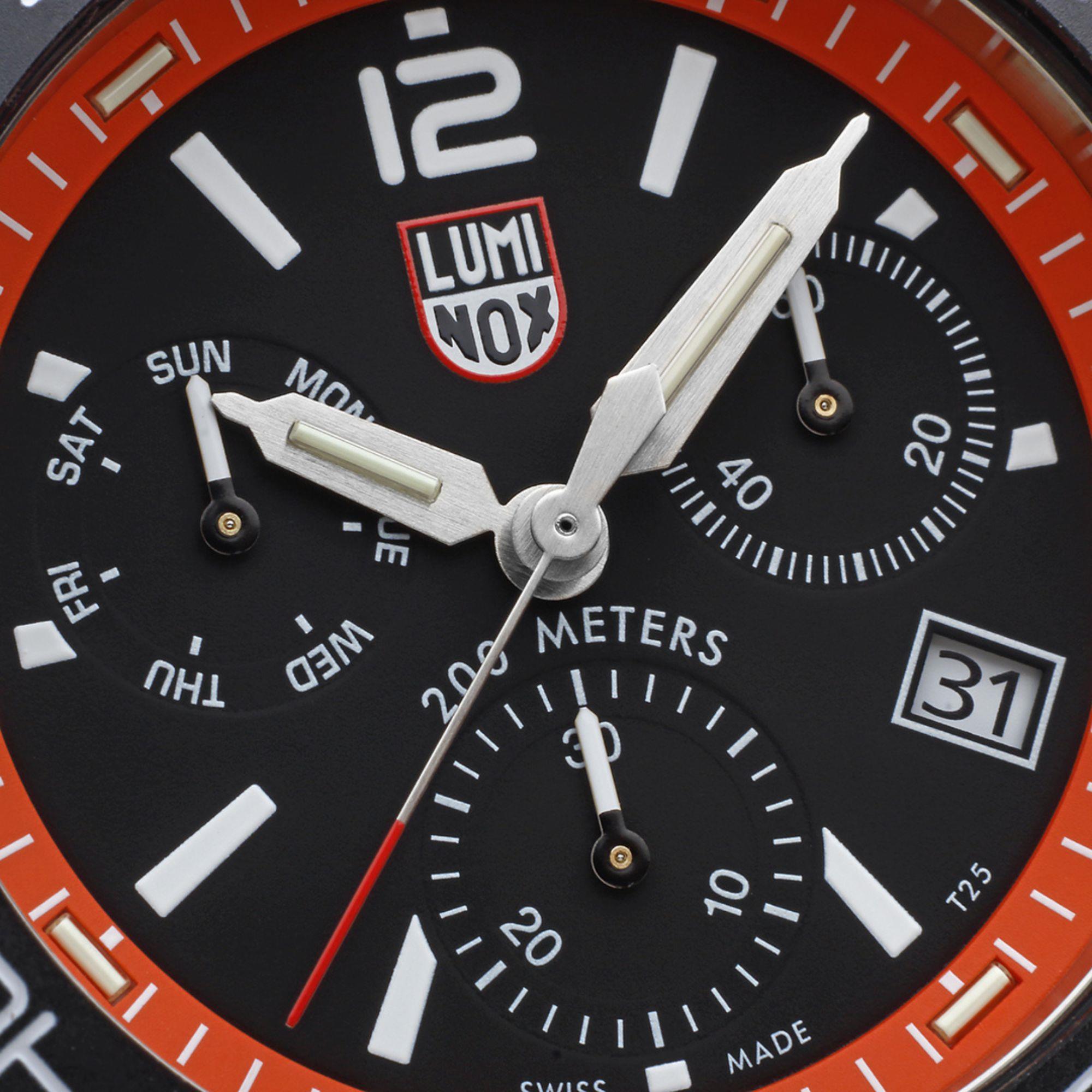 Luminox Pacific Diver Chronograph Orange Rubber Strap Black Dial Men's Watch XS.3149
