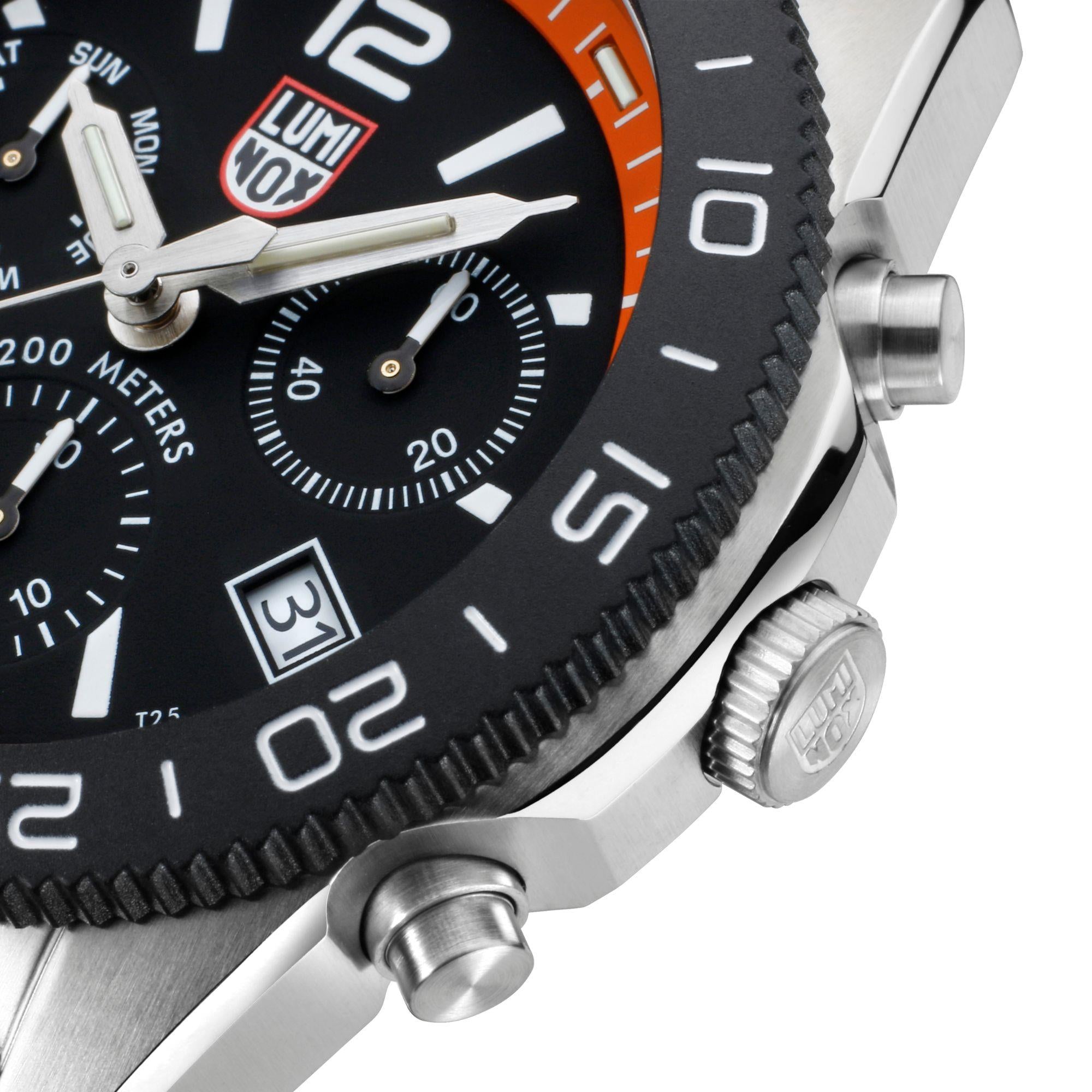 Luminox Pacific Diver Chronograph Orange Rubber Strap Black Dial Men's Watch XS.3149