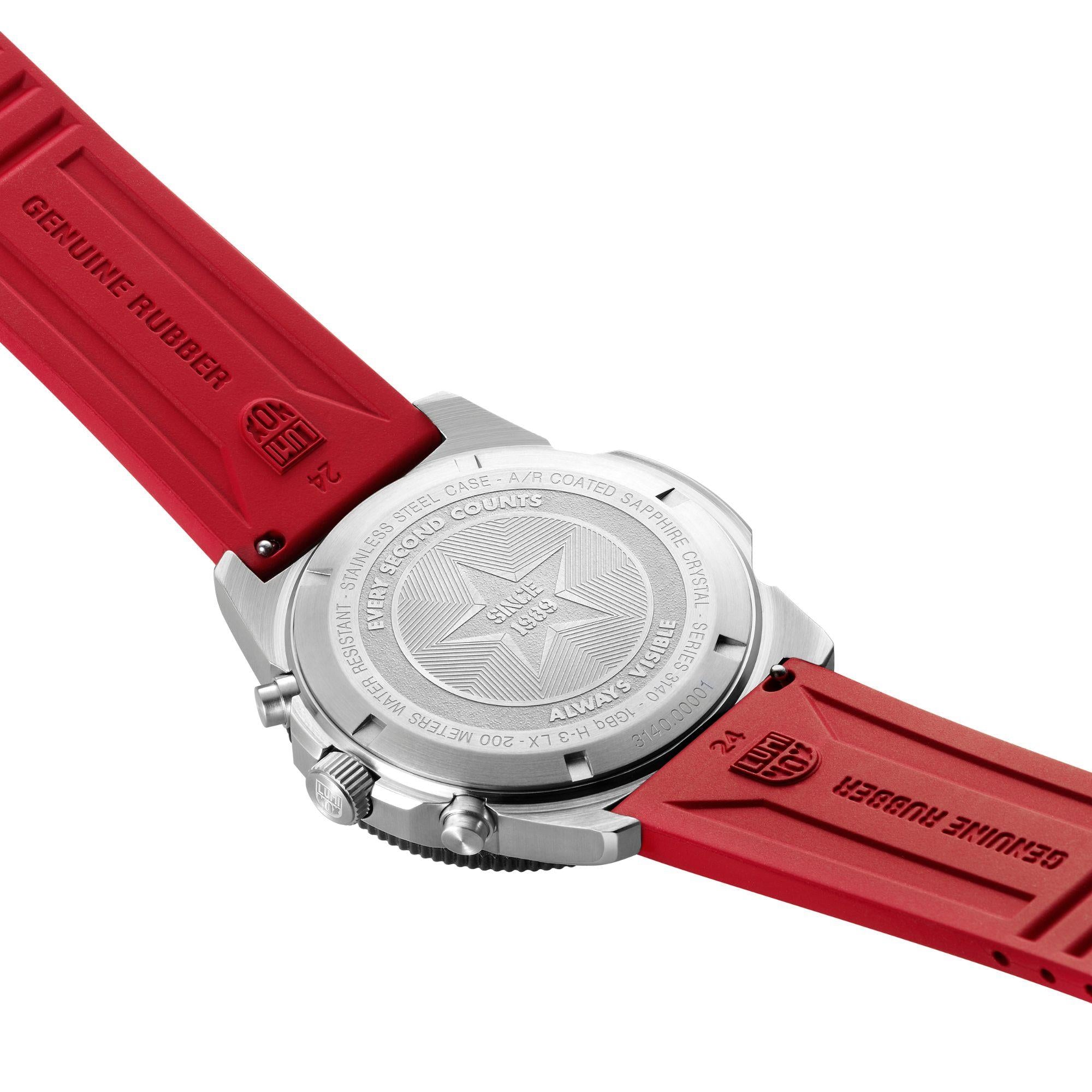 Luminox Pacific Diver Chronograph Red Rubber Strap Men's Watch XS.3155