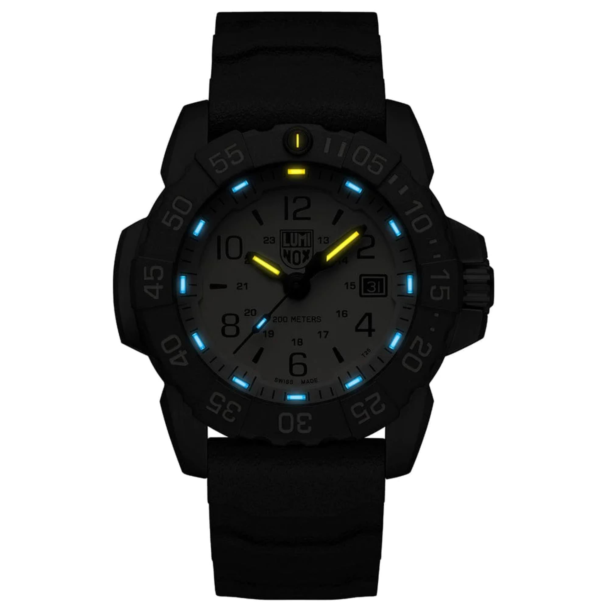 Luminox Navy Seal Foundation Special Edition Beige Dial Black Silicone Strap Men's Watch XS.3251CBNSFSET