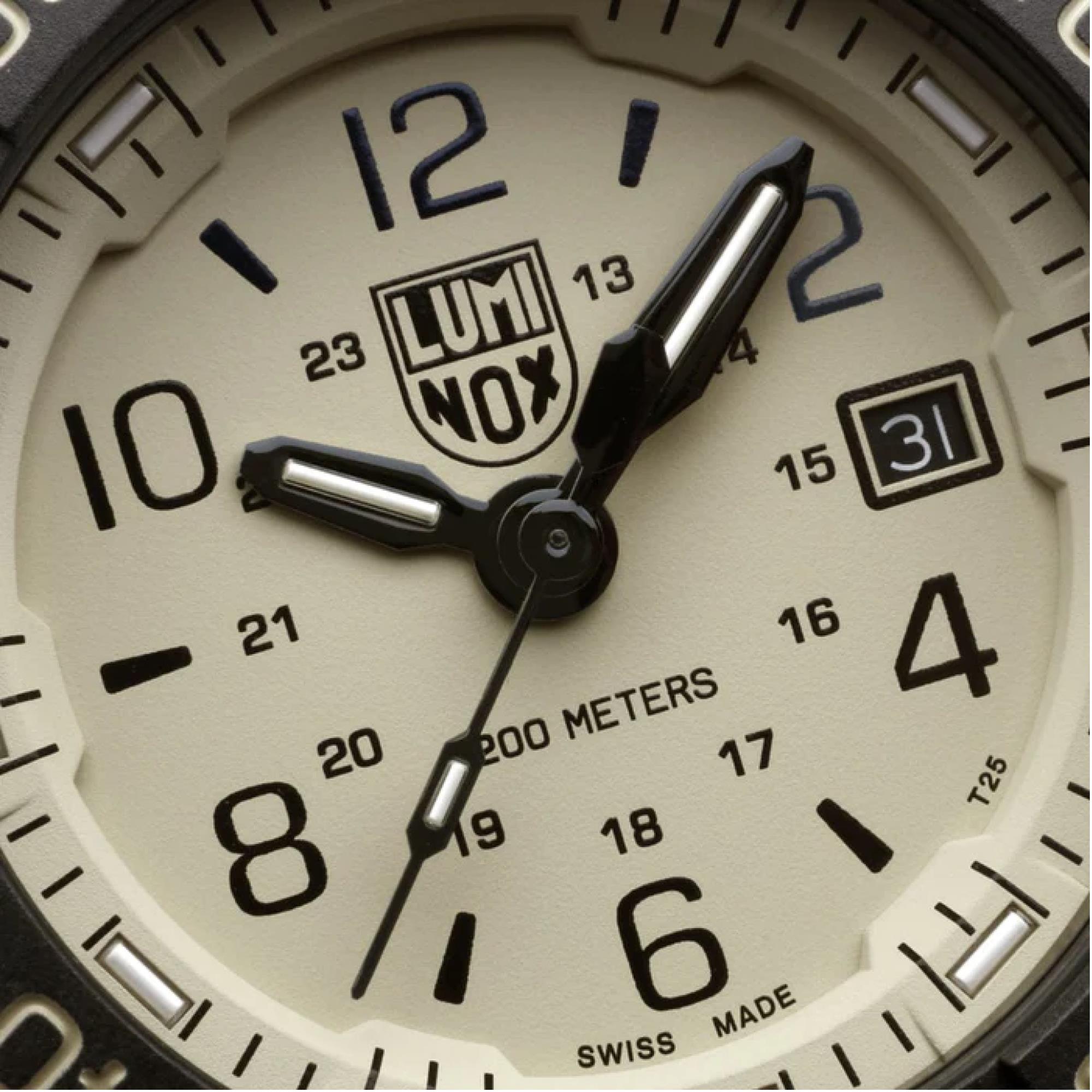 Luminox Navy Seal Foundation Special Edition Beige Dial Black Silicone Strap Men's Watch XS.3251CBNSFSET