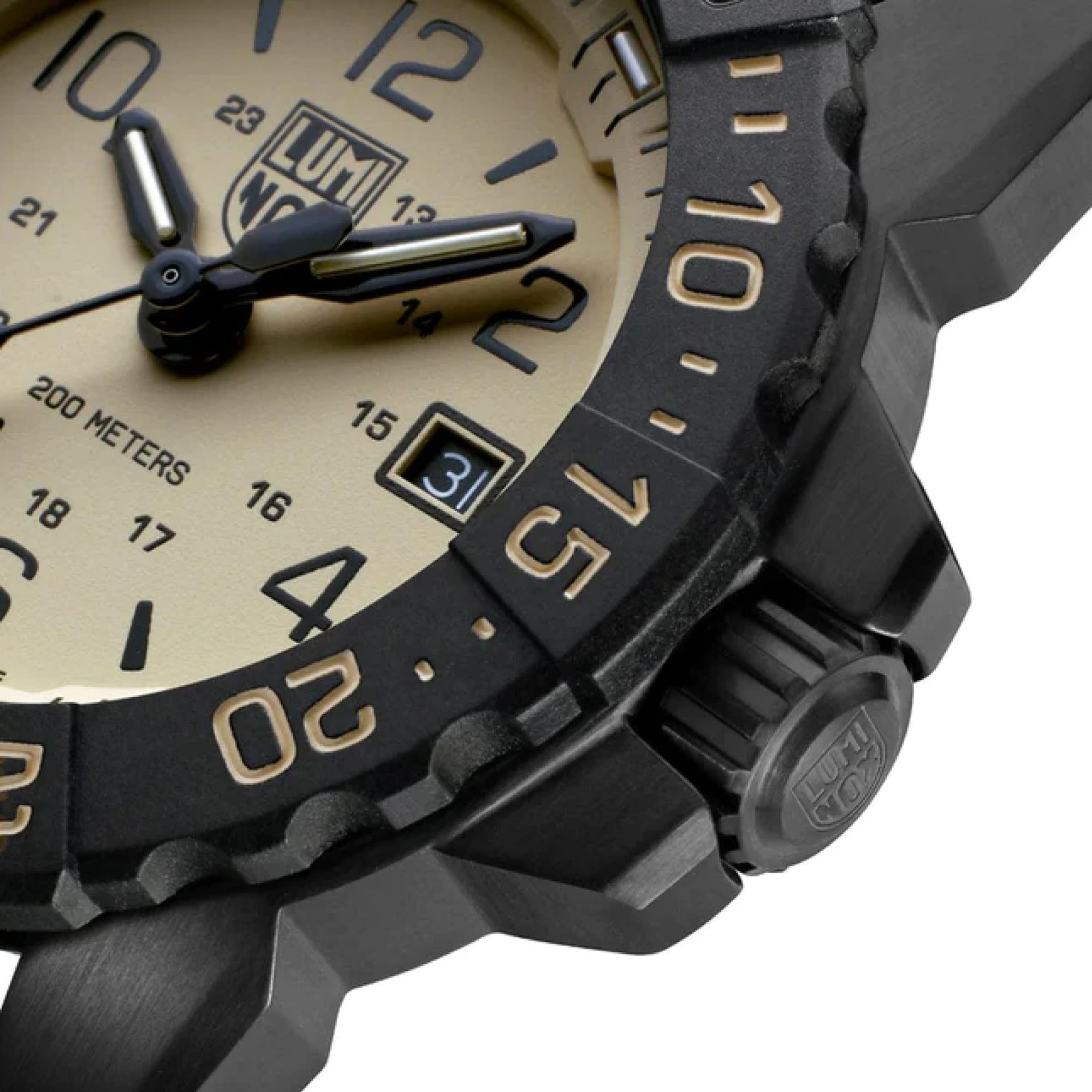 Luminox Navy Seal Foundation Special Edition Beige Dial Black Silicone Strap Men's Watch XS.3251CBNSFSET