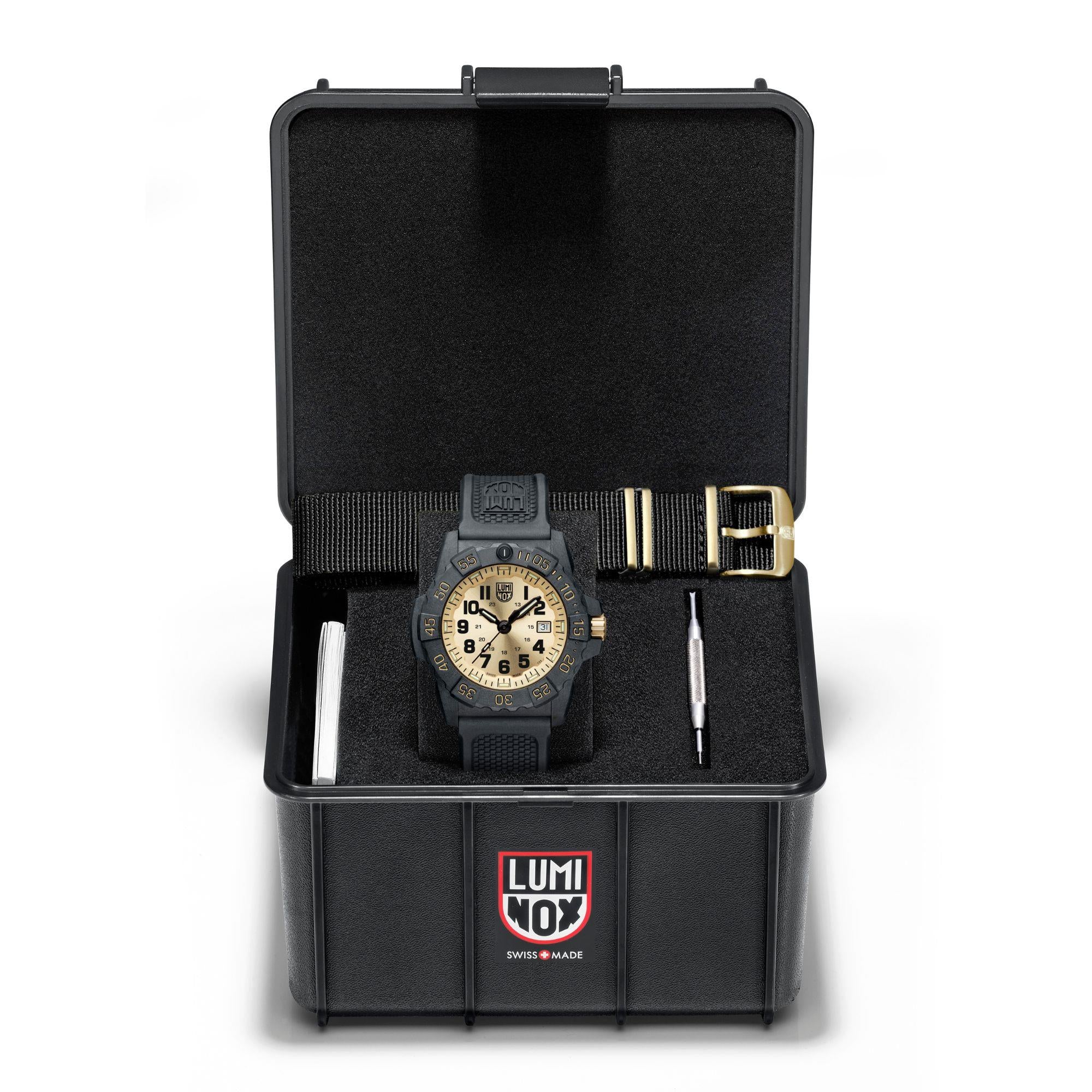 Luminox Navy Seal Gold Dial Limited Edition Rubber Strap Men's Watch XS.3505.GP.SET