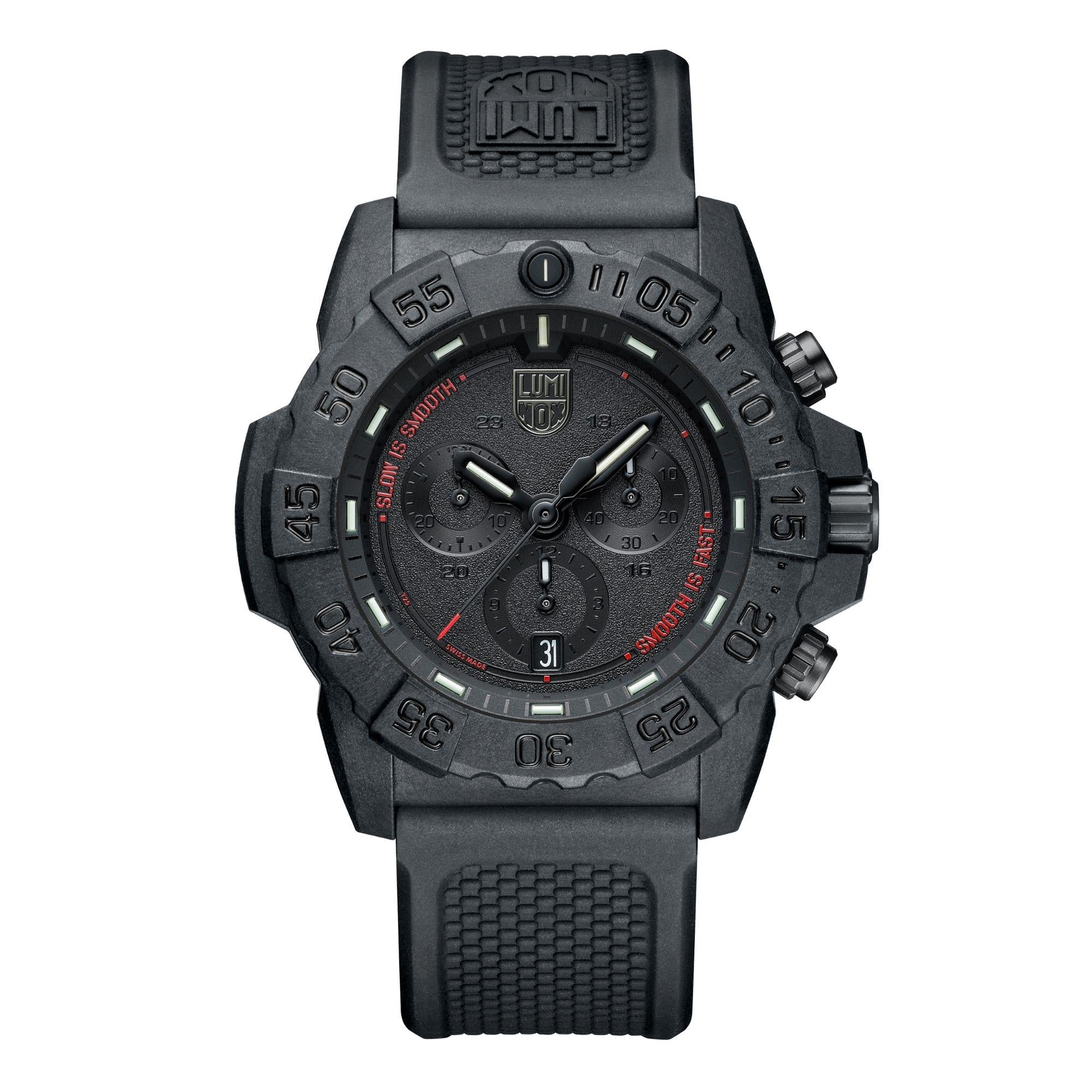 Luminox Navy Seal Chrono Black Dial Black Rubber Strap Men's Watch XS.3581.SIS