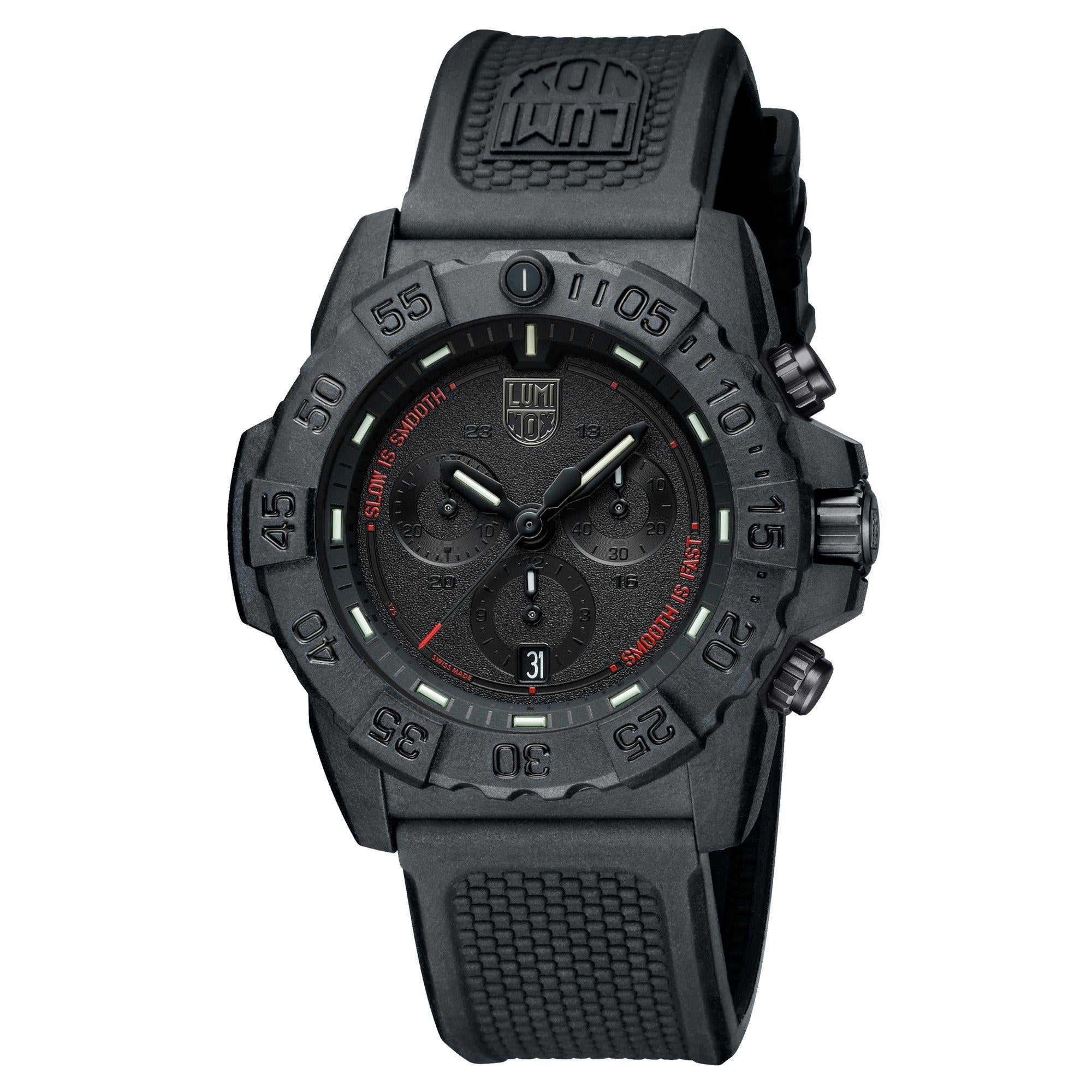 Luminox Navy Seal Chrono Black Dial Black Rubber Strap Men's Watch XS.3581.SIS
