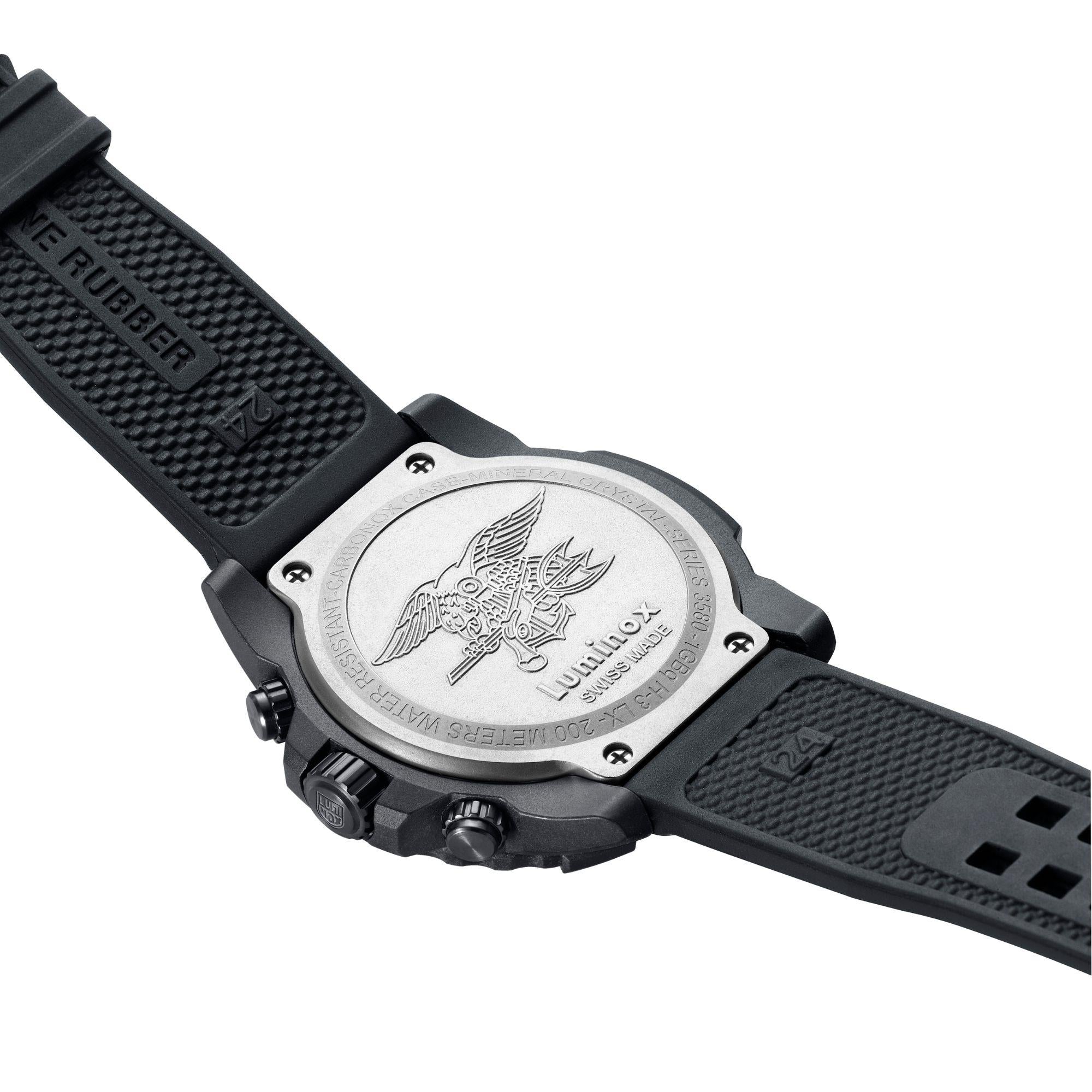 Luminox Navy Seal Chrono Black Dial Black Rubber Strap Men's Watch XS.3581.SIS