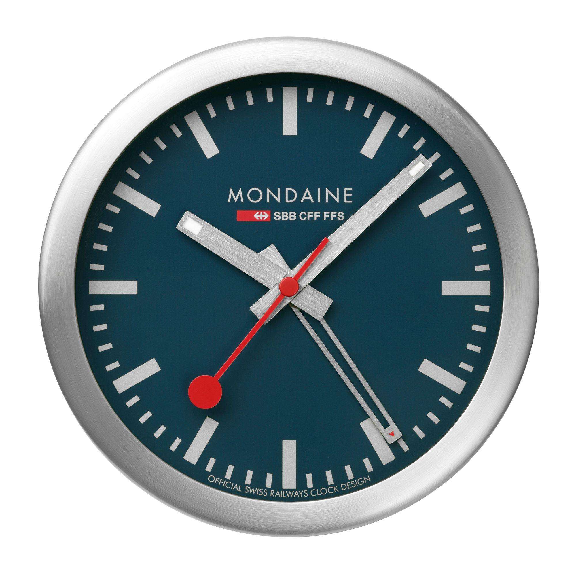 Mondaine Aluminium Case Deepest Blue Table and Alarm Clock A997.MCAL.46SBV