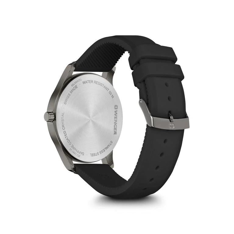 Wenger City Sport Black Dial Black Silicone Strap Men's Watch 01.1441.135