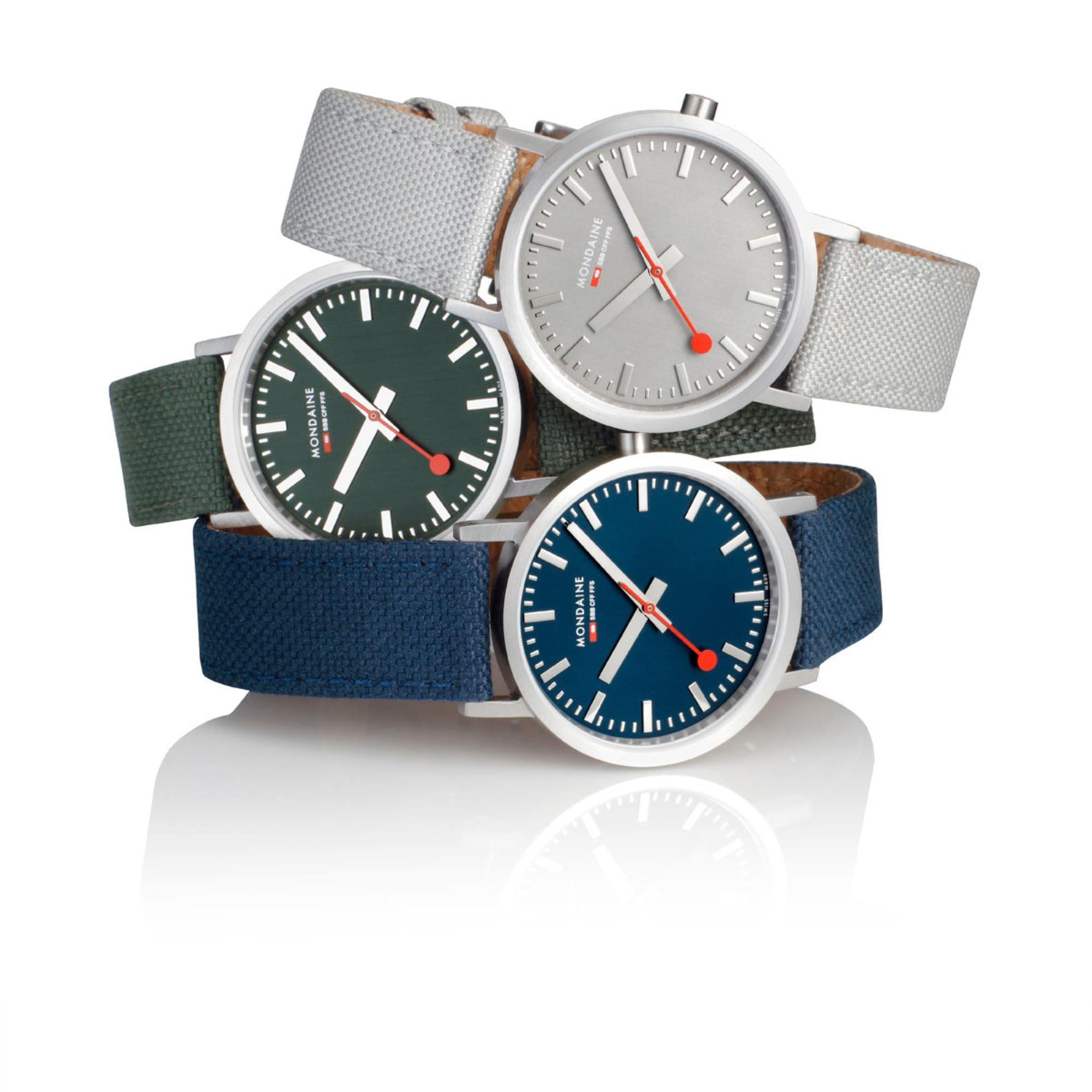 Mondaine Classic Deepest Blue Textile Strap Blue Dial Unisex Watch A660.30314.40SBD