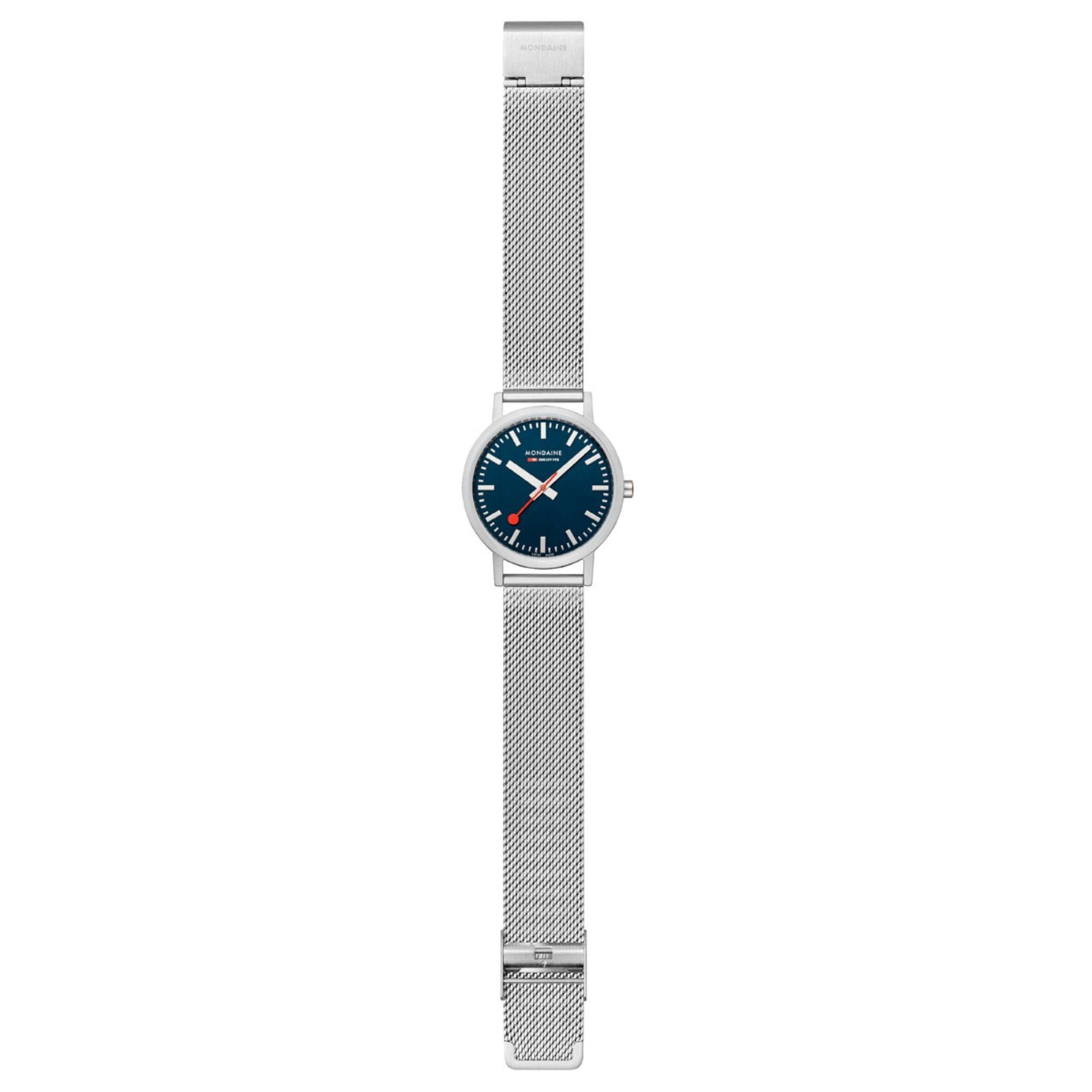 Mondaine Classic Deep Ocean Blue Dial Mesh Bracelet Unisex Watch A660.30314.40SBJ