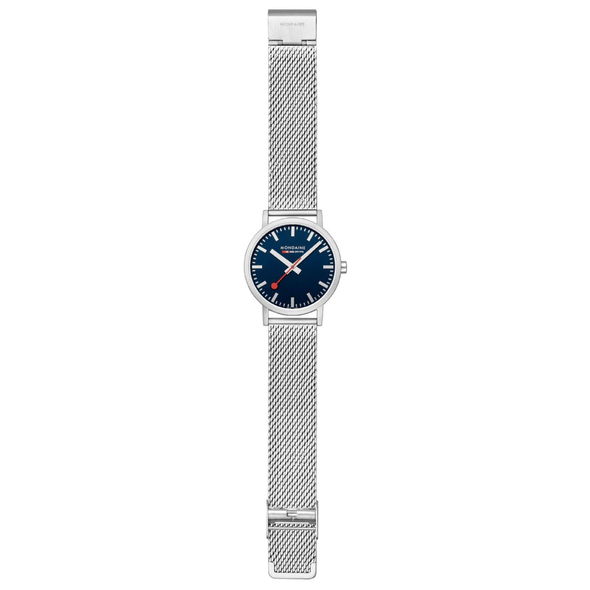 Mondaine Classic Blue Dial Mesh Strap Unisex Watch A660.30360.40SBJ