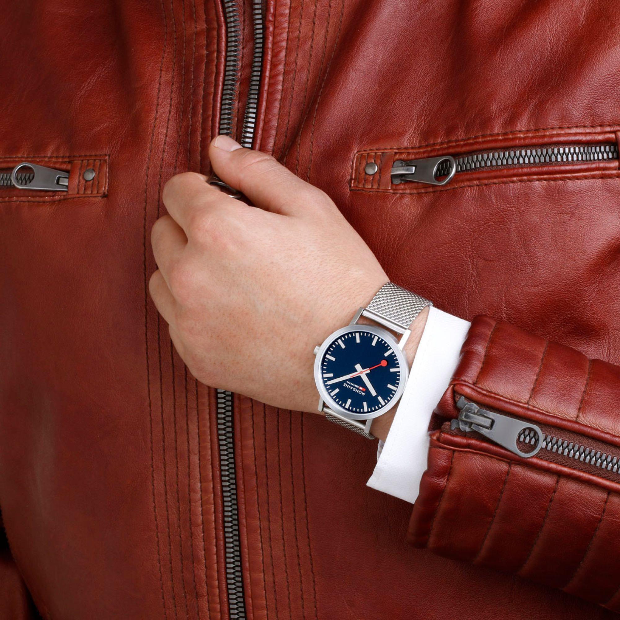 Mondaine Classic Blue Dial Steel Mesh Strap Watch A660.30360.40SBJ