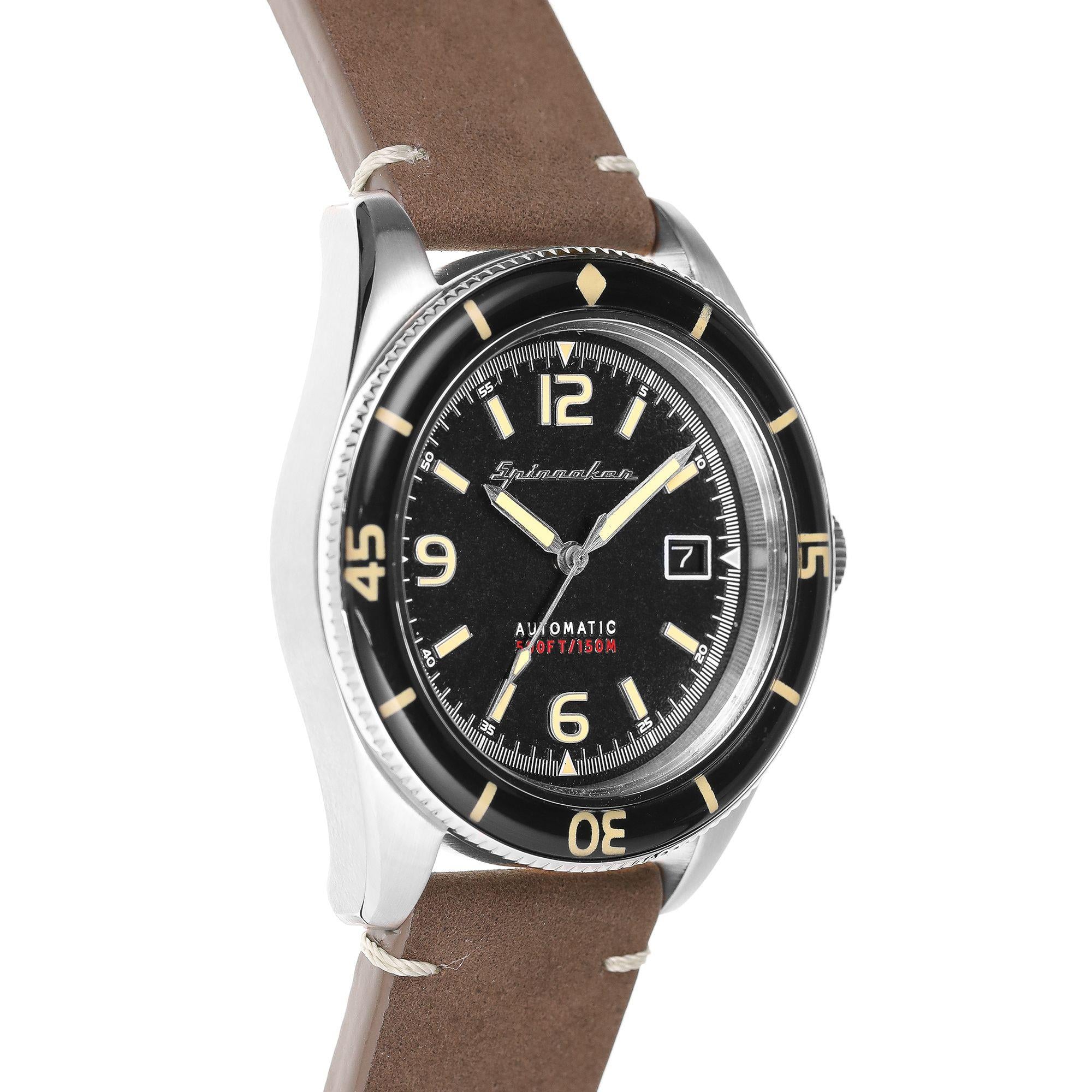 Spinnaker Fleuss Lumber Black Brown Leather Strap Mens Watch SP-5055-01