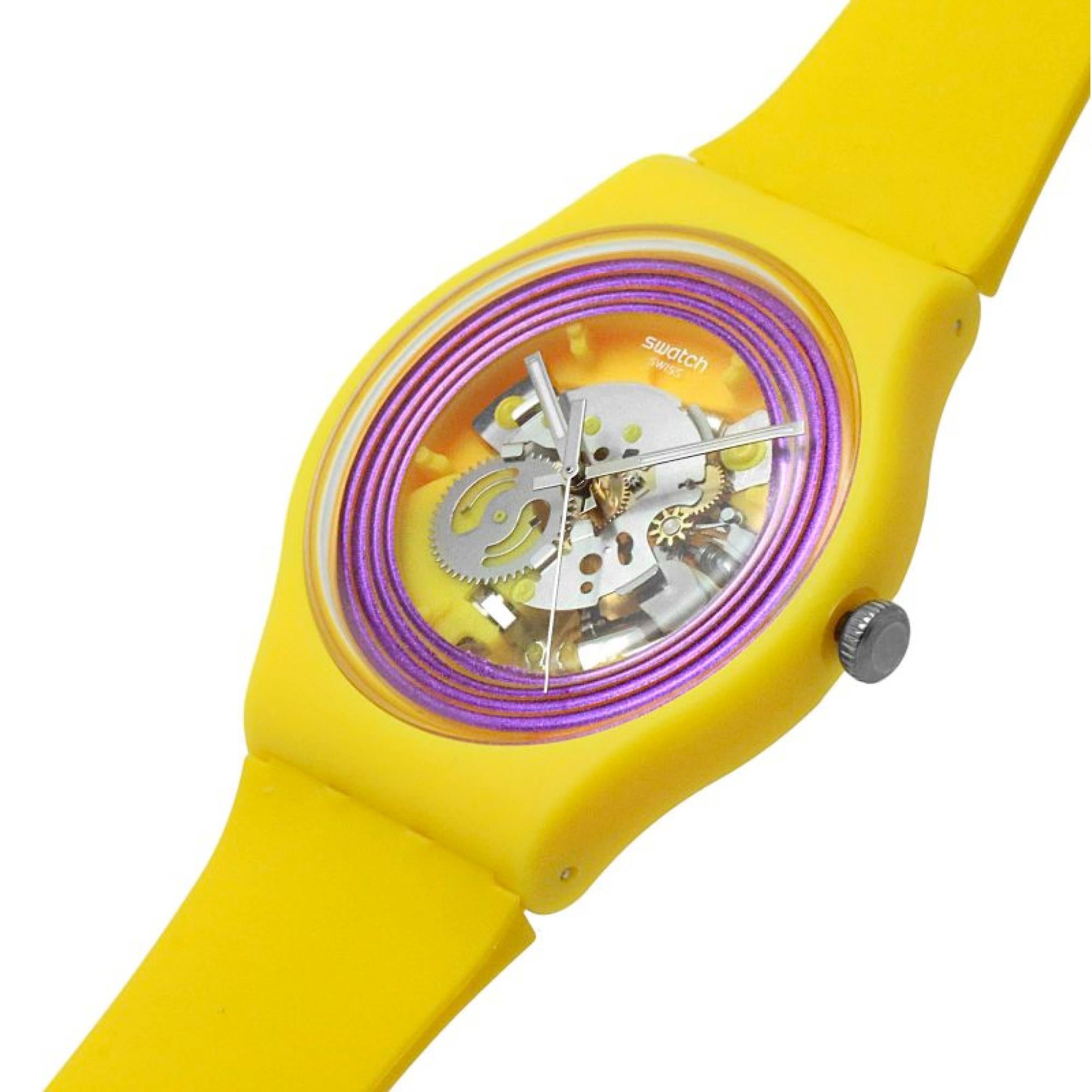 Swatch New Gent 'Purple Rings Yellow' Quartz Unisex Watch SO29J100