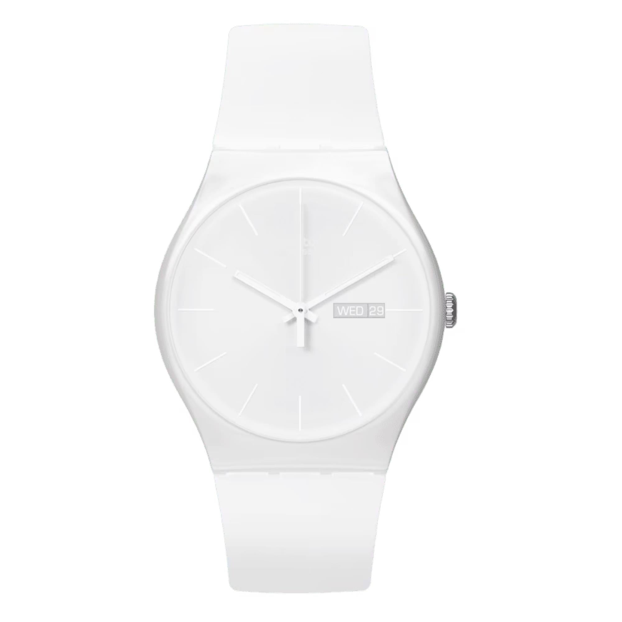 Swatch New Gent 'White Rebel Again' Quartz Watch SO29W704
