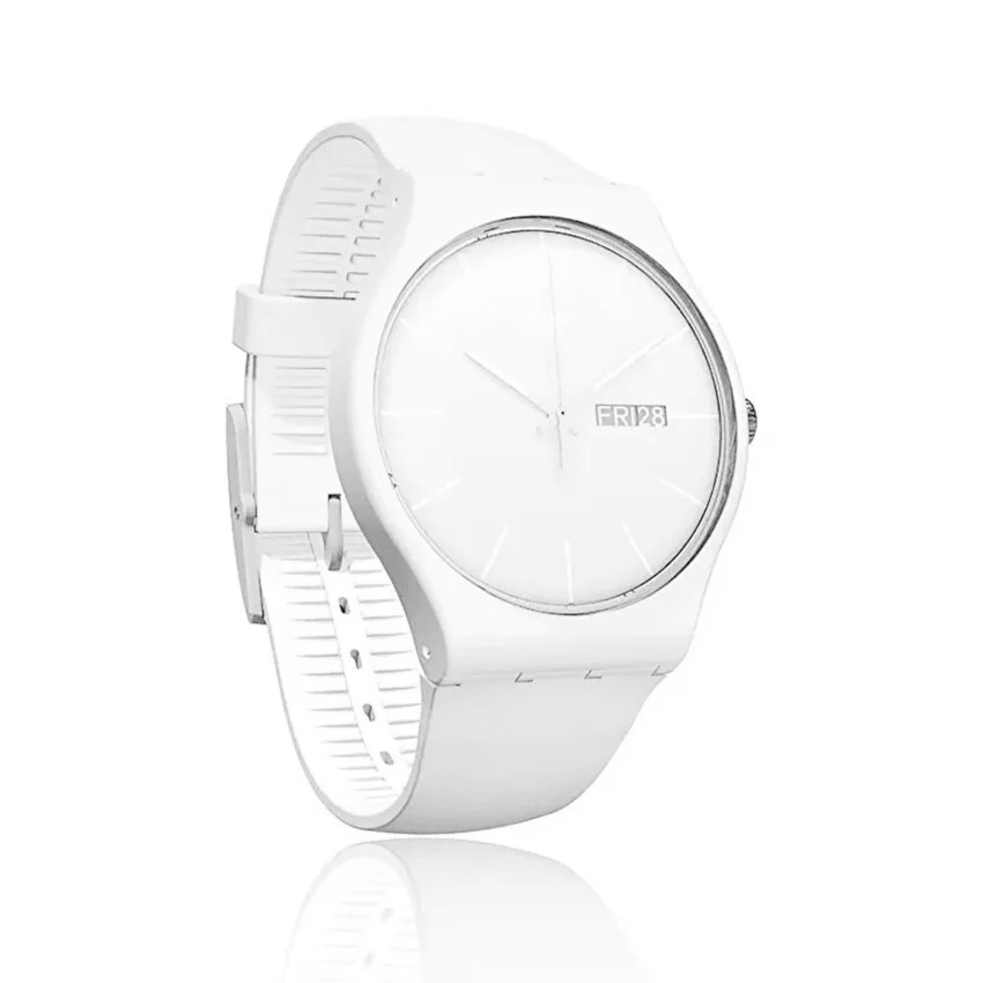 Swatch New Gent 'White Rebel Again' Quartz Watch SO29W704
