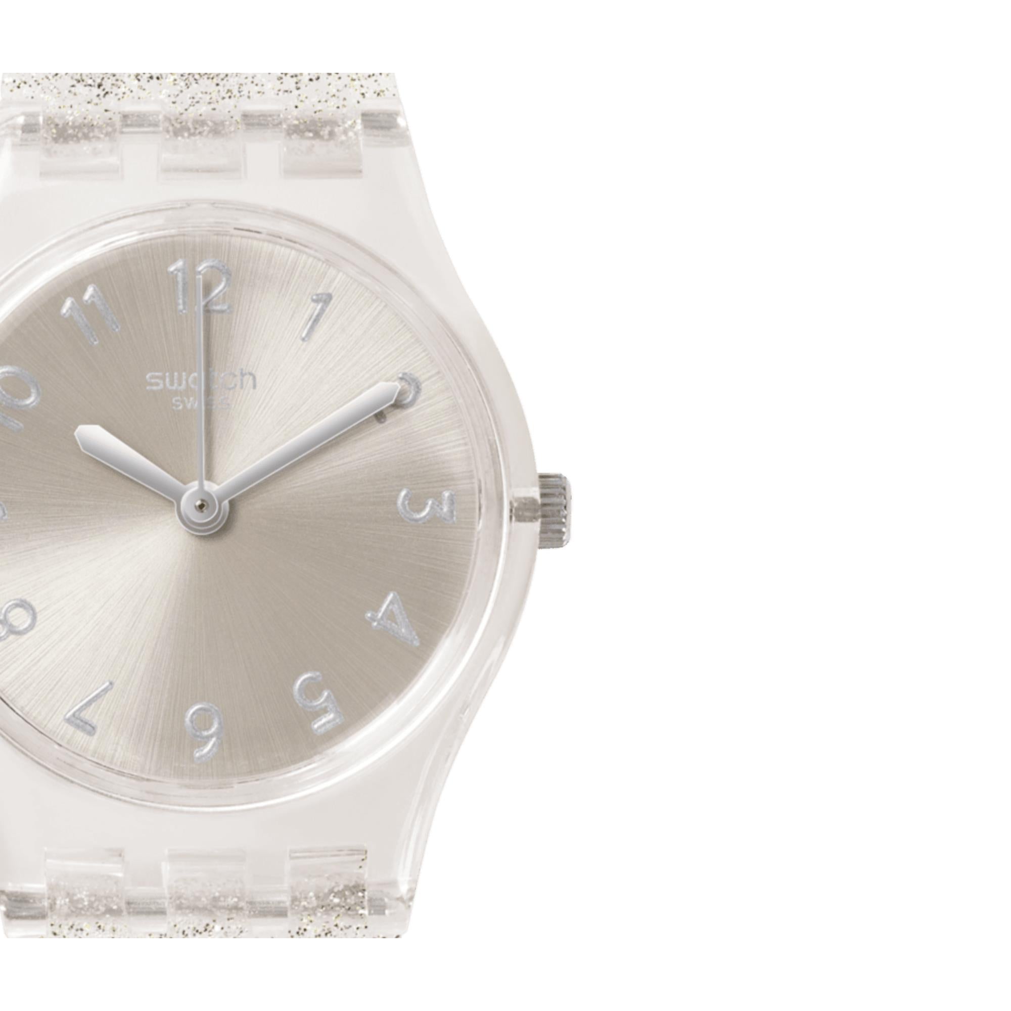 Swatch Original Lady Silver Dial Glistar Too Quartz Ladies Watch LK343E