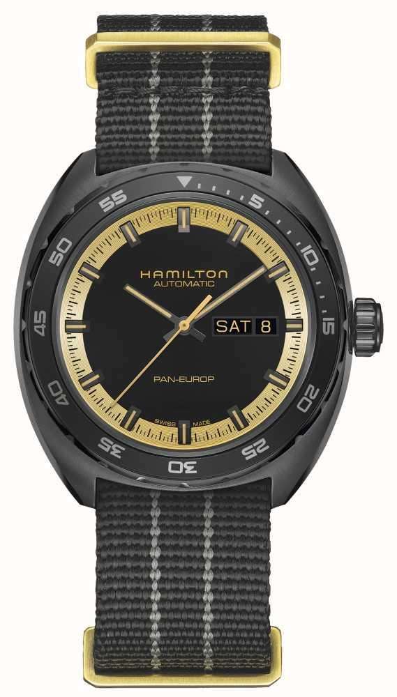 Hamilton Special Edition Black and Gold Pan Europ Day/Date Automatic Black Dial Men's Watch H35425730