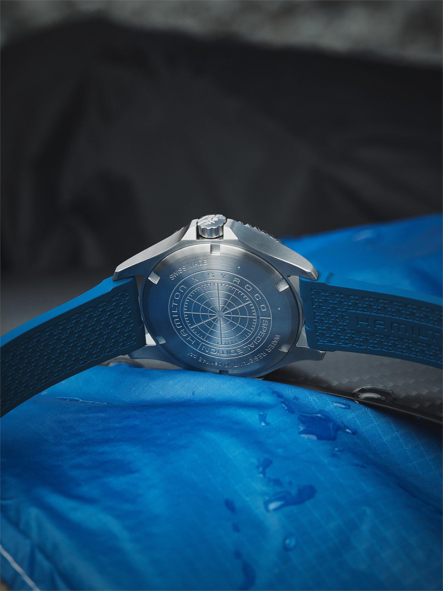 Hamilton Khaki Special Edition Syroco Scuba Automatic Blue Dial Blue Silicone Strap Men's Watch H82385340