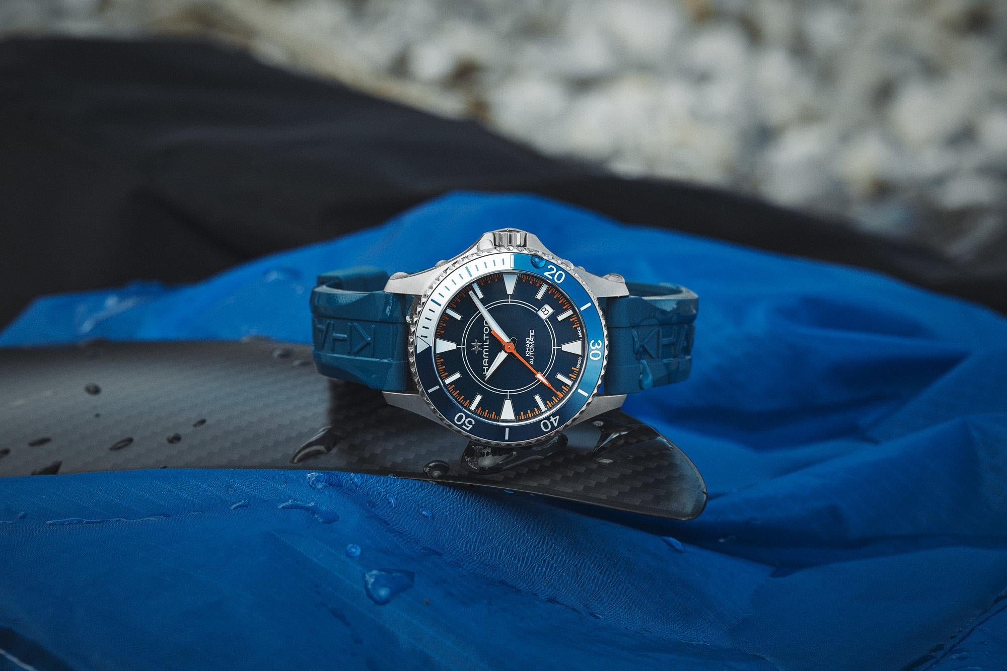 Hamilton Khaki Special Edition Syroco Scuba Automatic Blue Dial Blue Silicone Strap Men's Watch H82385340