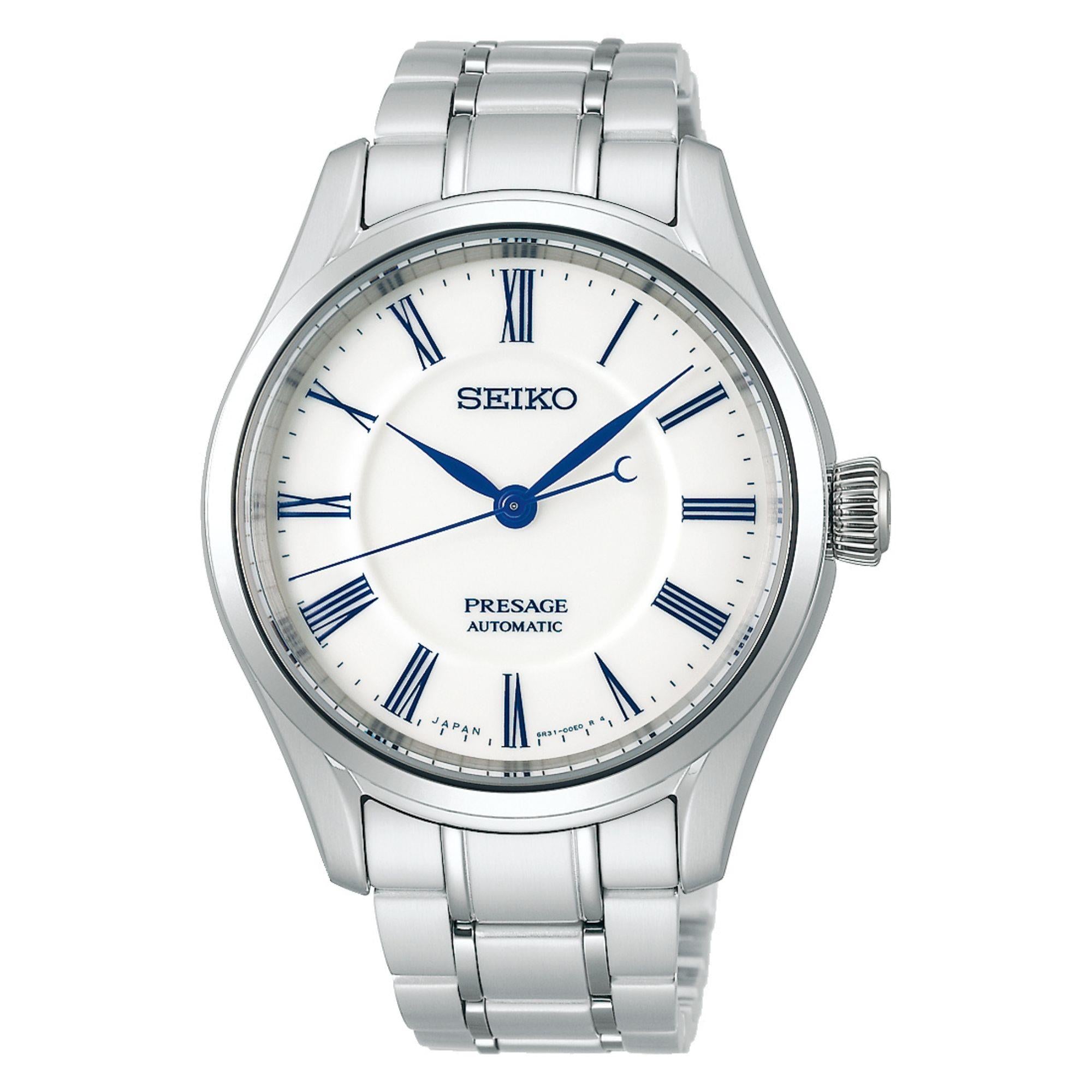 Seiko Presage "Hakuji" Arita Porcelain Dial Stainless Steel Bracelet Men's Watch SPB293J1