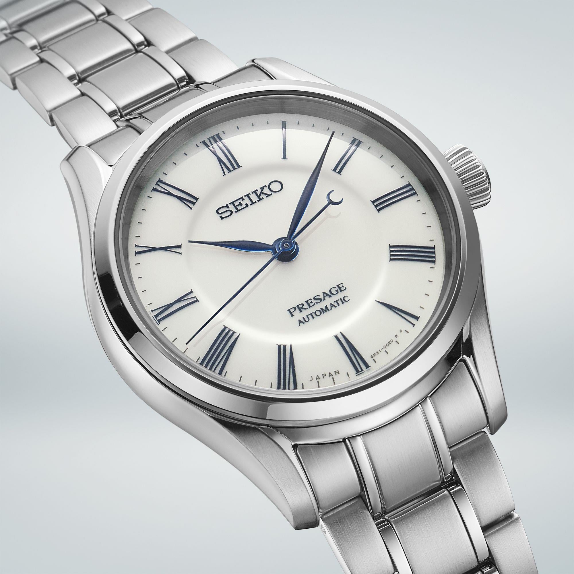 Seiko Presage "Hakuji" Arita Porcelain Dial Stainless Steel Bracelet Men's Watch SPB293J1