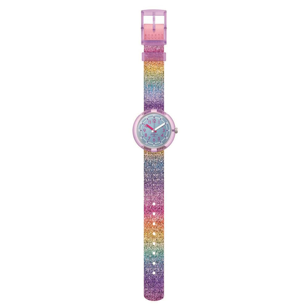 Flik Flak Shine in Rainbow Quartz Blue Dial ZFPNP128