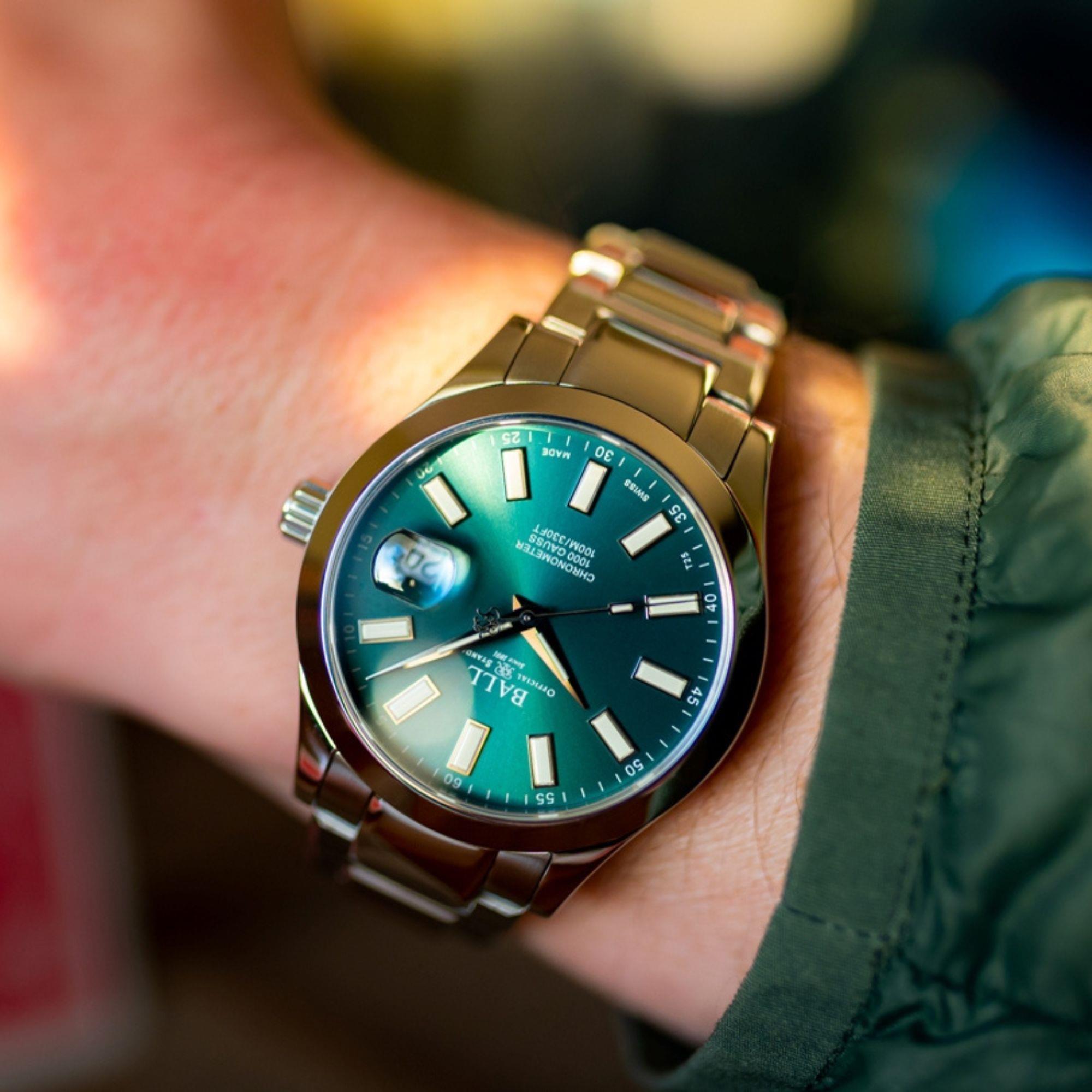 Ball Engineer III Marvelight Chronometer Green Dial Stainless Steel Bracelet Mens Watch NM9026C-S6CJ-GR