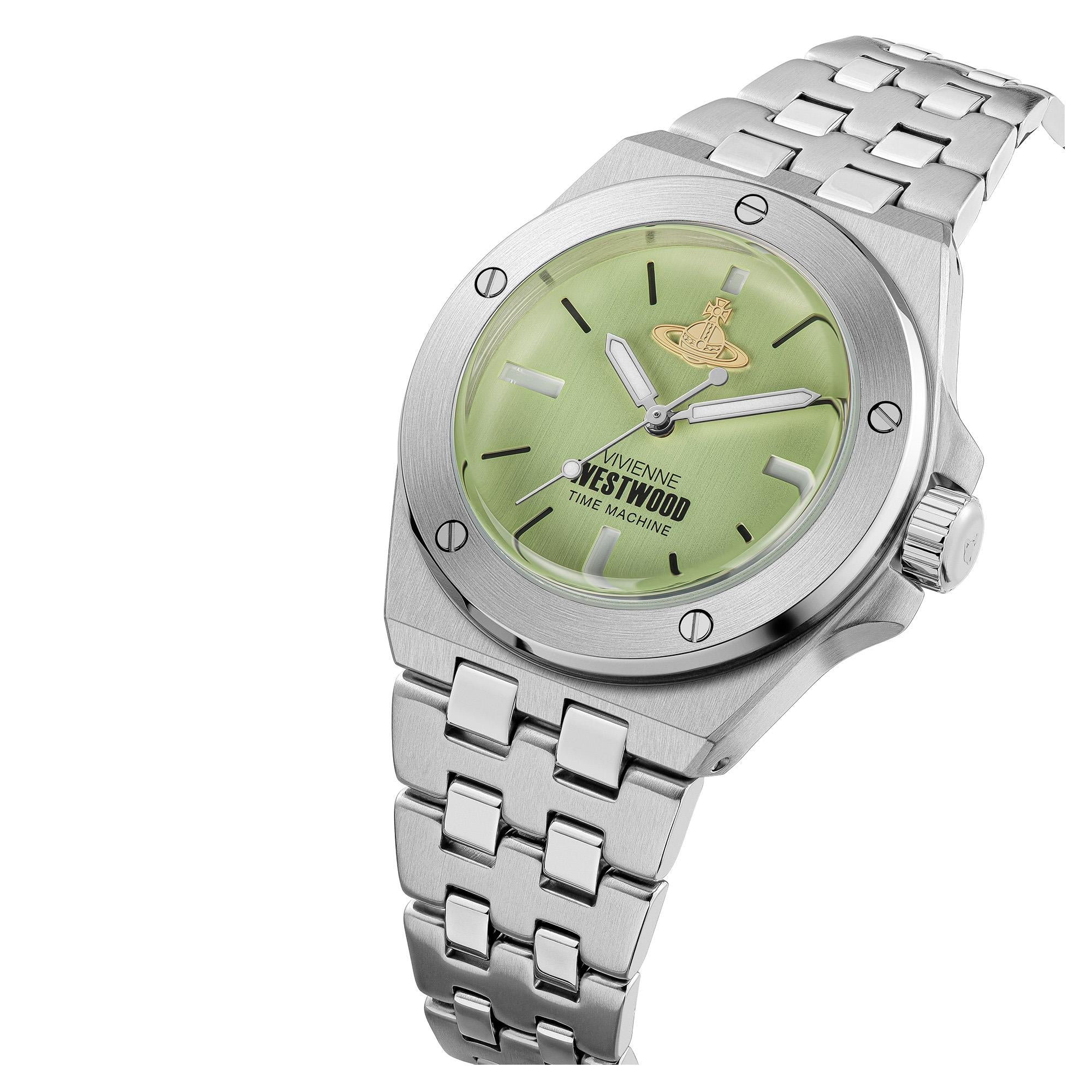 Vivienne Westwood Leamouth Green Dial Stainless Steel Bracelet Unisex Watch VV271GRSL