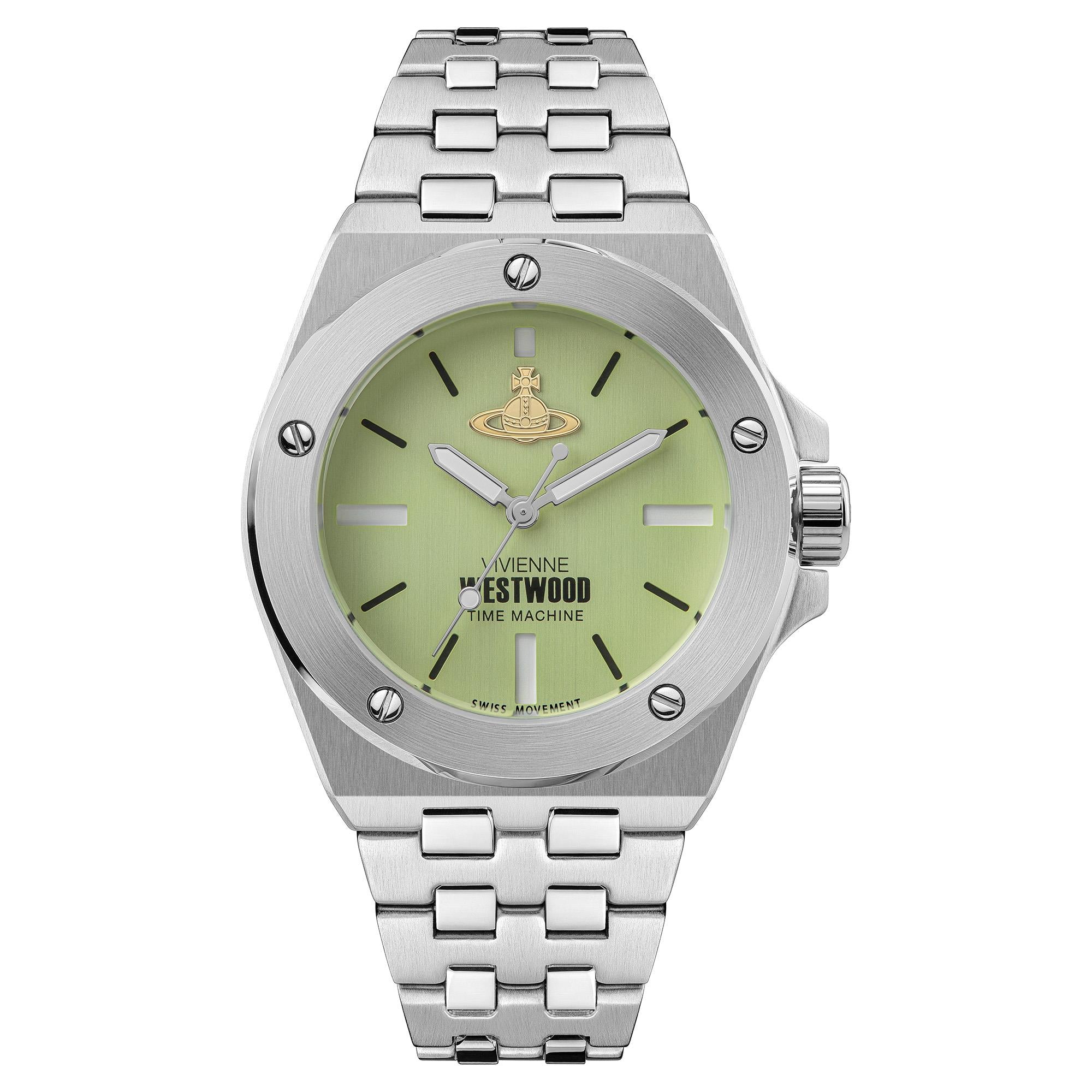 Vivienne Westwood Leamouth Green Dial Stainless Steel Bracelet Unisex Watch VV271GRSL