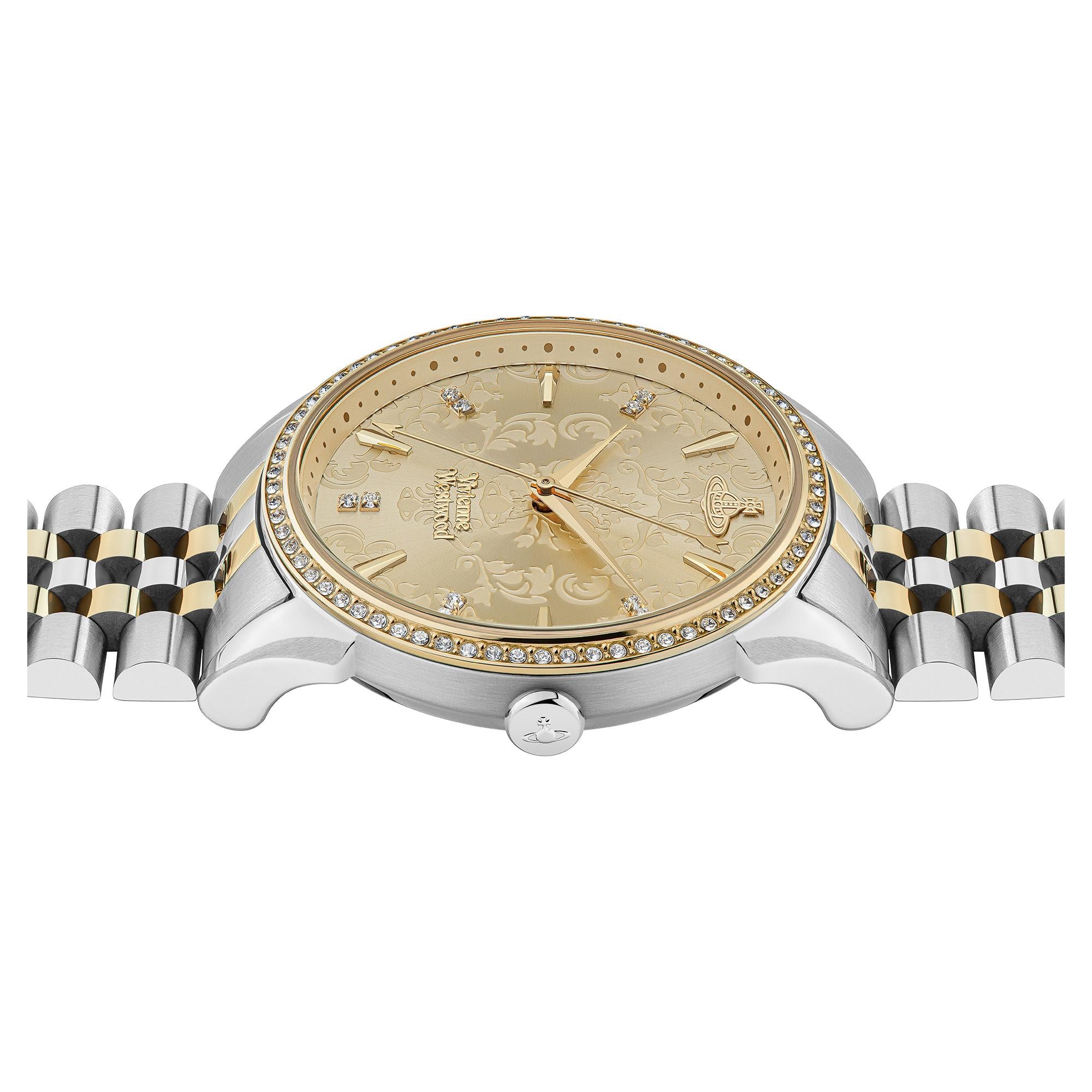 Vivienne Westwood The Wallace Champagne Dial Two Tone Stainless Steel Bracelet Ladies Watch VV208CPSG