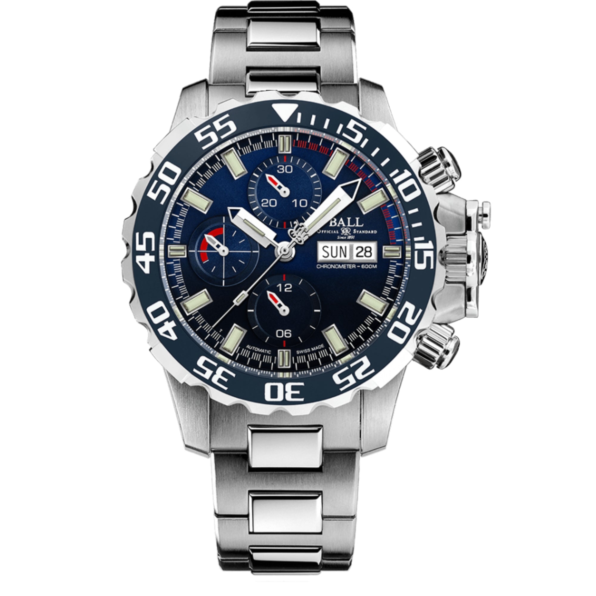BALL Engineer Hydrocarbon NEDU Automatic Blue Dial Silver Stainless Steel Bracelet Men’s Watch DC3026A-S3C-BE