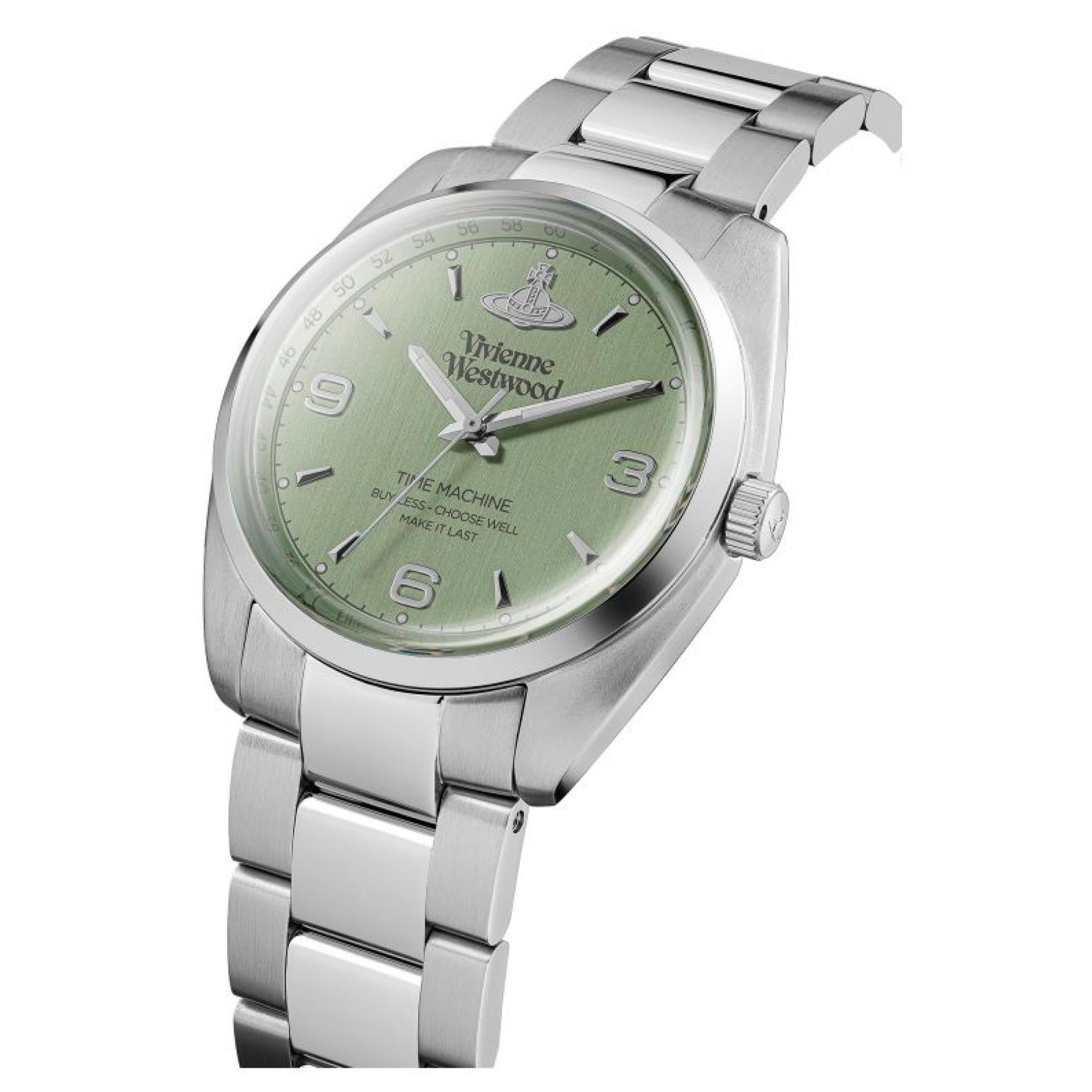 Vivienne Westwood Pennington Green Dial Steel Bracelet Strap Watch VV274GRSL