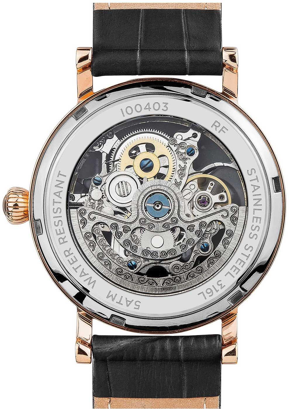 Ingersoll The Herald Automatic Watch with a Skeleton Dial and a Black Leather Strap I00403B