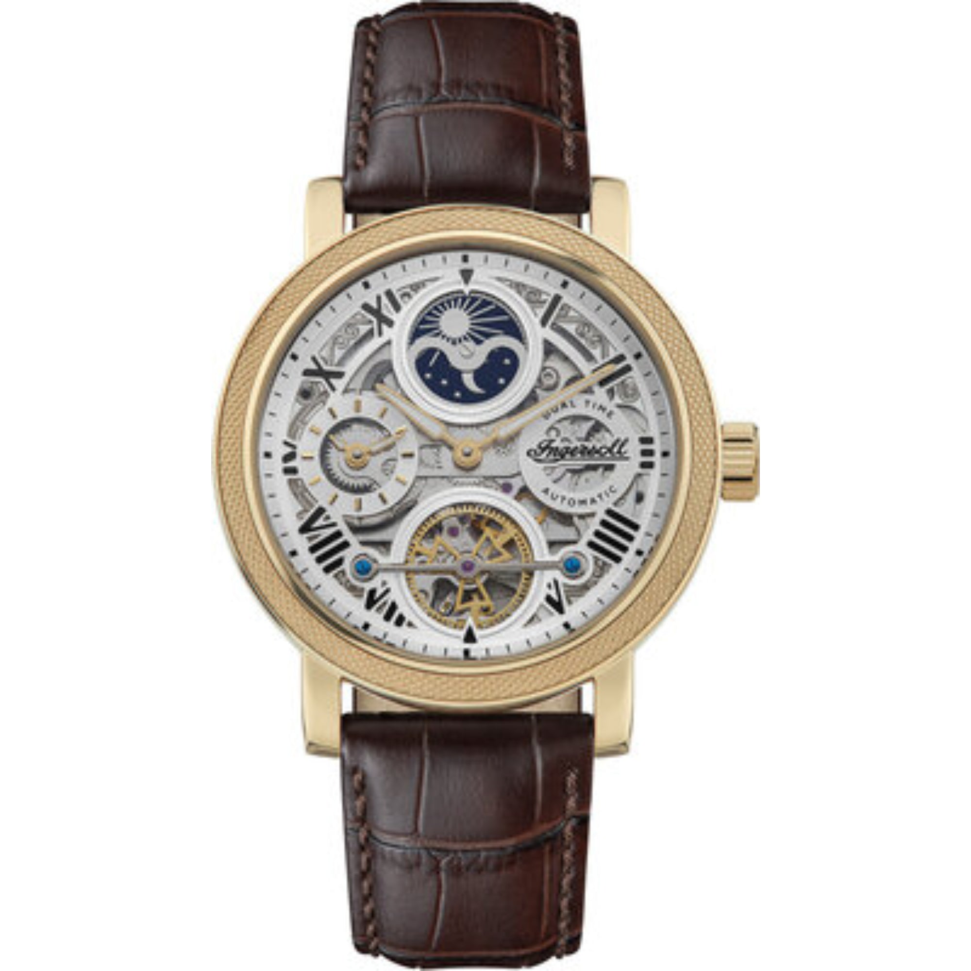 Ingersoll The Row 1892 Automatic Men's Watch Silver Dial Brown Leather Strap I12402
