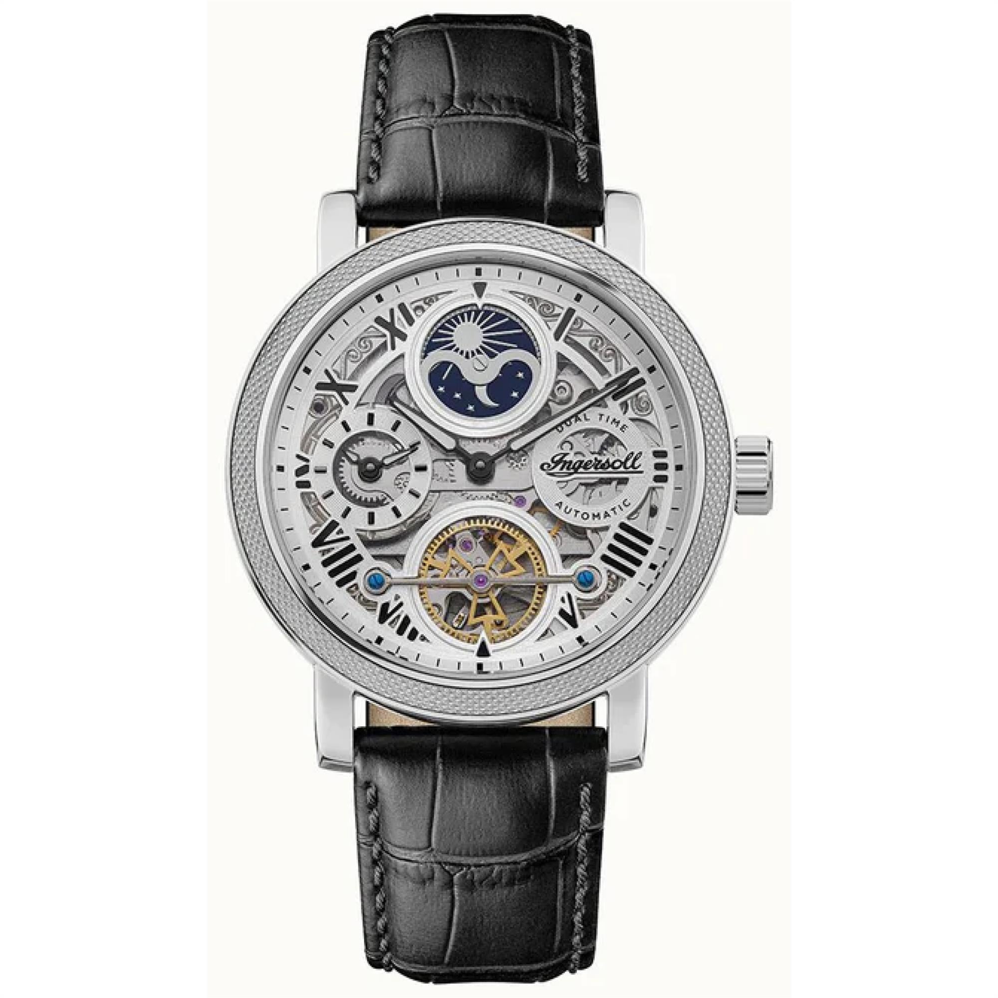 Ingersoll The Row 1892 Automatic Men's Watch Silver Dial Black Leather Strap I12401