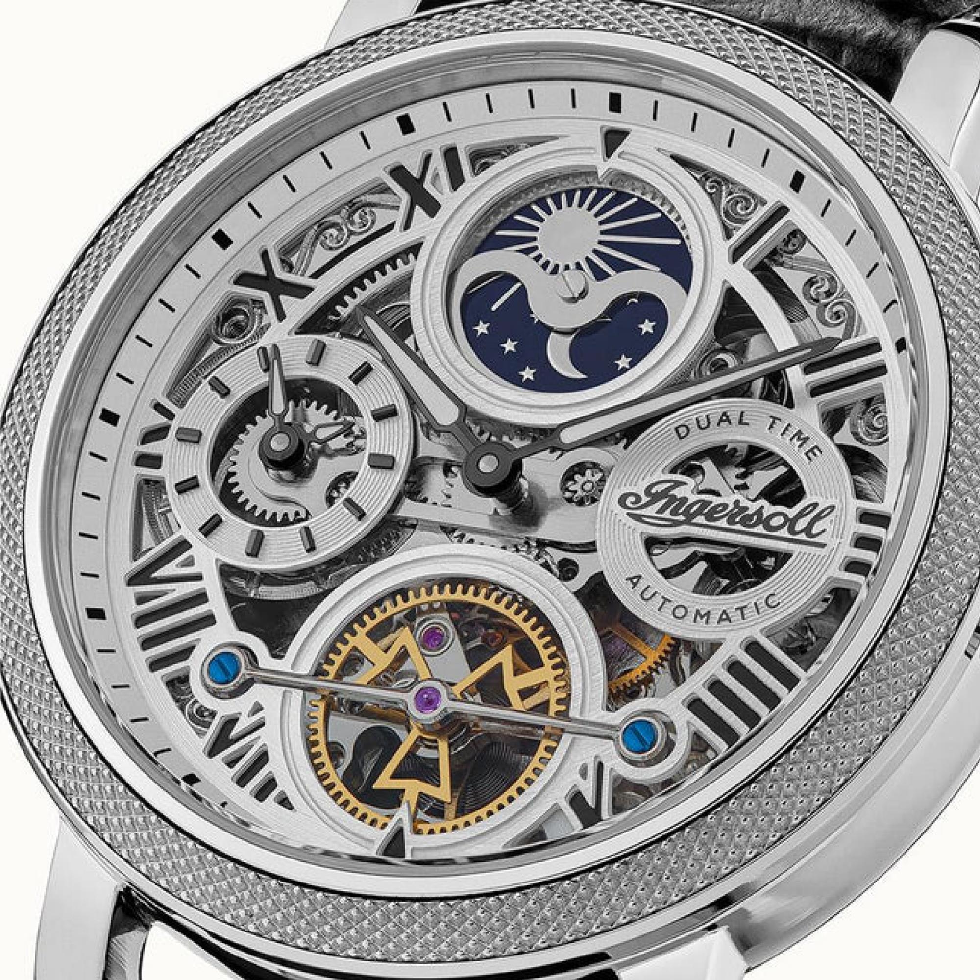 Ingersoll The Row 1892 Automatic Men's Watch Silver Dial Black Leather Strap I12401