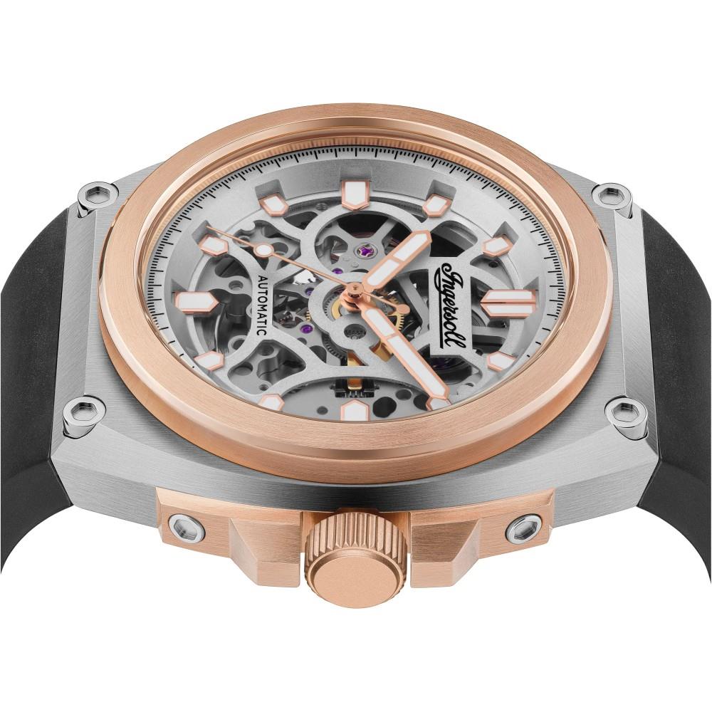 Ingersoll 1892 The Motion Automatic Silver Dial Black PU Rubber Strap Men's Watch I11703
