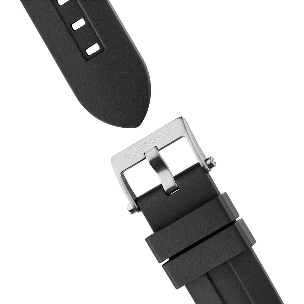 Ingersoll 1892 The Motion Automatic Silver Dial Black PU Rubber Strap Men's Watch I11703