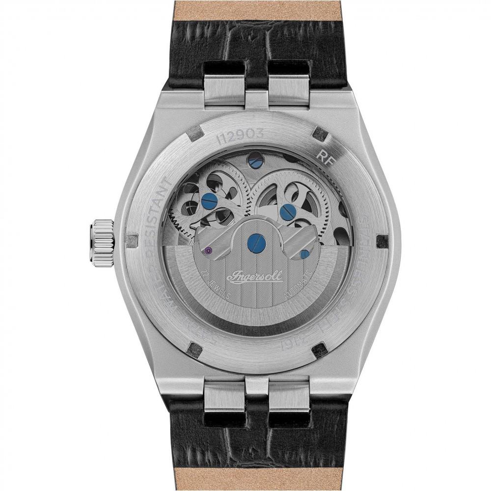 Ingersoll 1892 The Broadway Automatic Men's Watch with Black Dial and Black Leather Strap- I12903