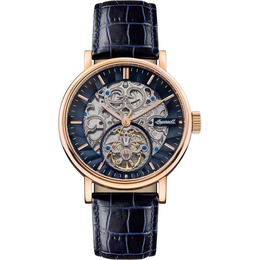 Ingersoll 1892 The Charles Automatic Men's Watch with Black Skeleton Dial and Blue Leather Strap- I05808