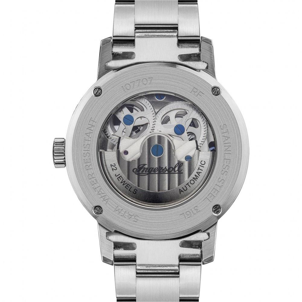Ingersoll The Jazz 1892 Automatic Blue Dial Silver Steel Bracelet Men's Watch I07707