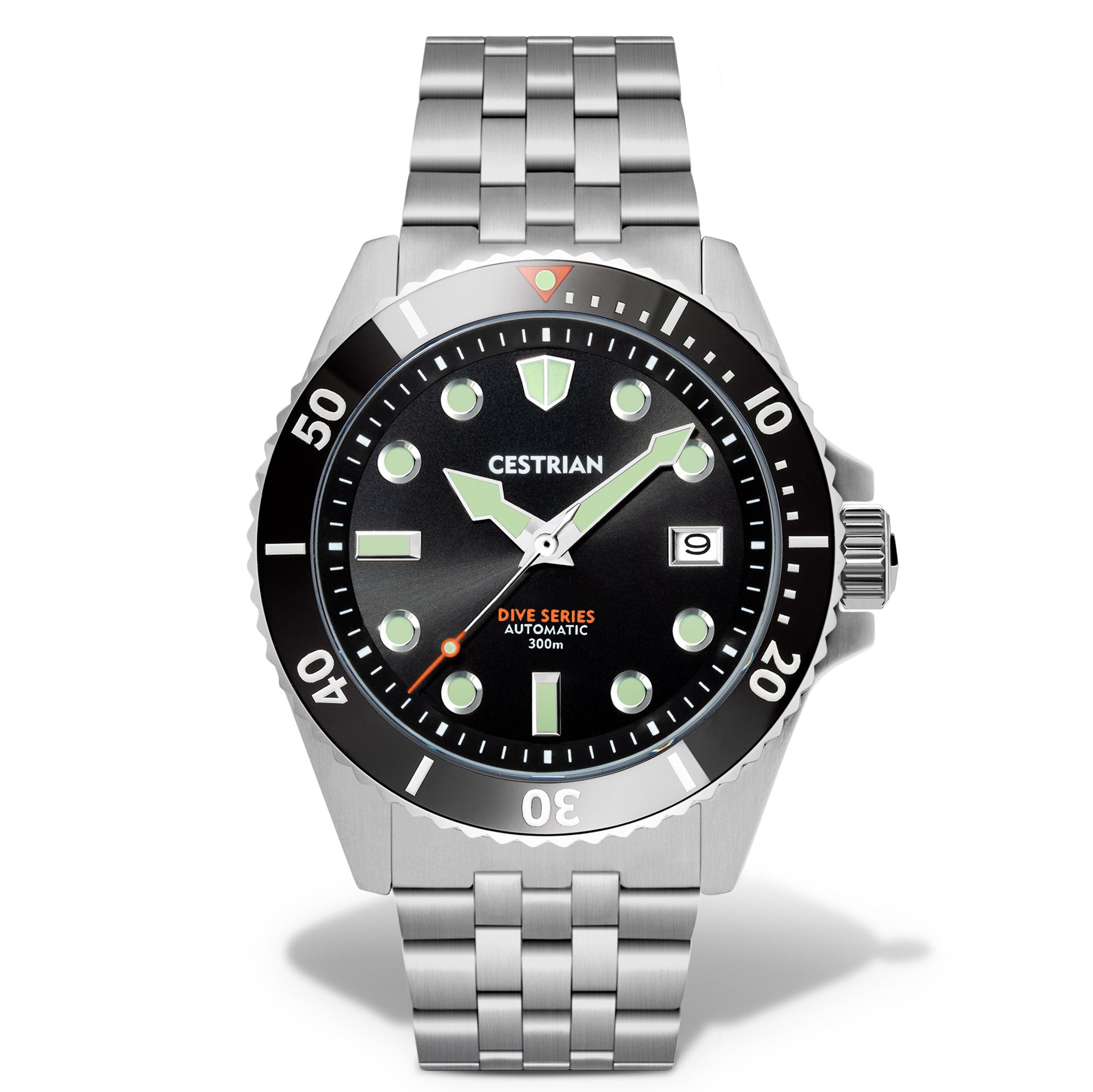 Cestrian Dive Series V2 Midnight Grey Dial Black Ceramic Bezel Steel Bracelet Automatic Men's Watch CD911B0771